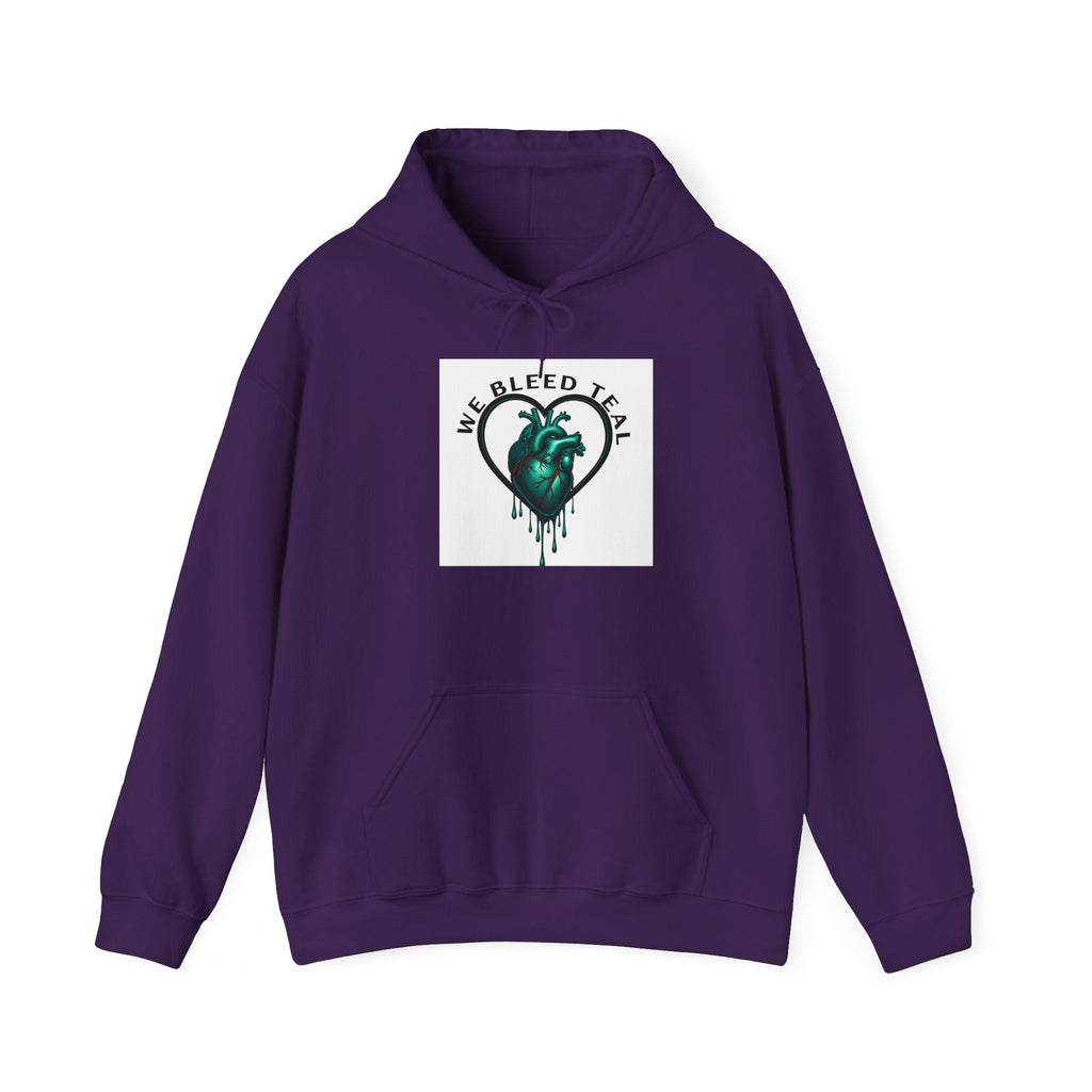 Teal Heart Drip Hoodie - Unisex Sweatshirt, Casual Wear, Gift for Her, Unique Style, Fall Fashion, Cozy Outfit Printify
