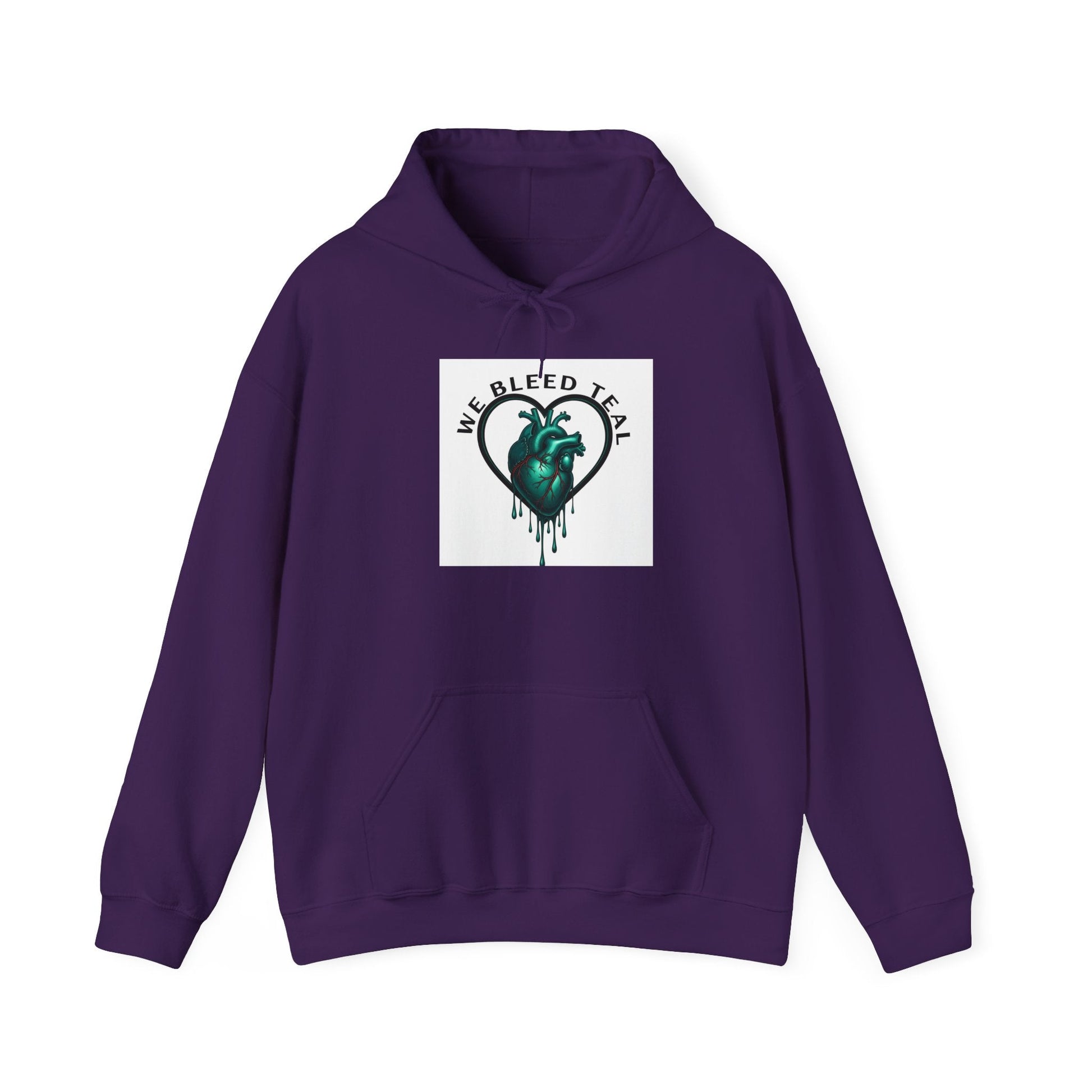Teal Heart Drip Hoodie - Unisex Sweatshirt, Casual Wear, Gift for Her, Unique Style, Fall Fashion, Cozy Outfit Printify