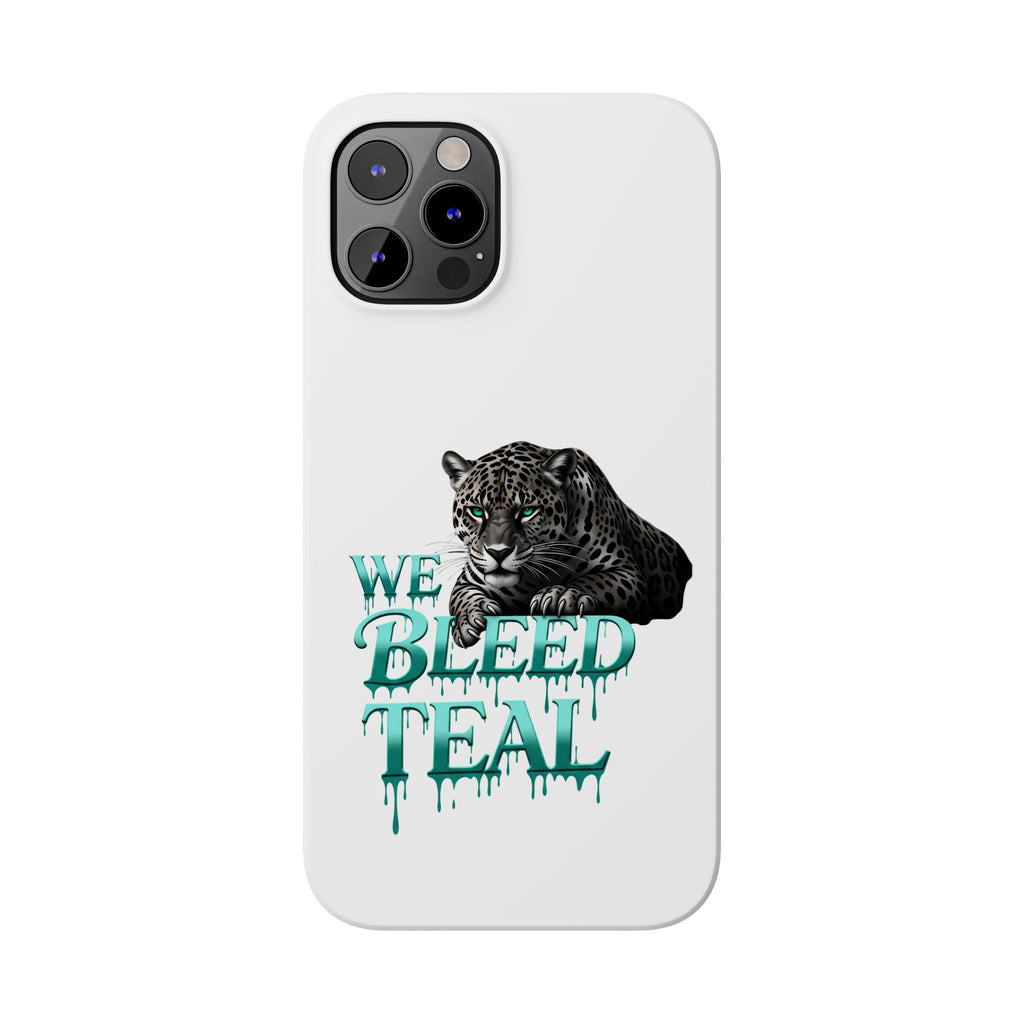 Teal Panther Slim Phone Case - Bold Animal Design, Unique Gift for Wildlife Lovers, Stylish Phone Accessory, Modern Aesthetic, Trendy [...] Printify