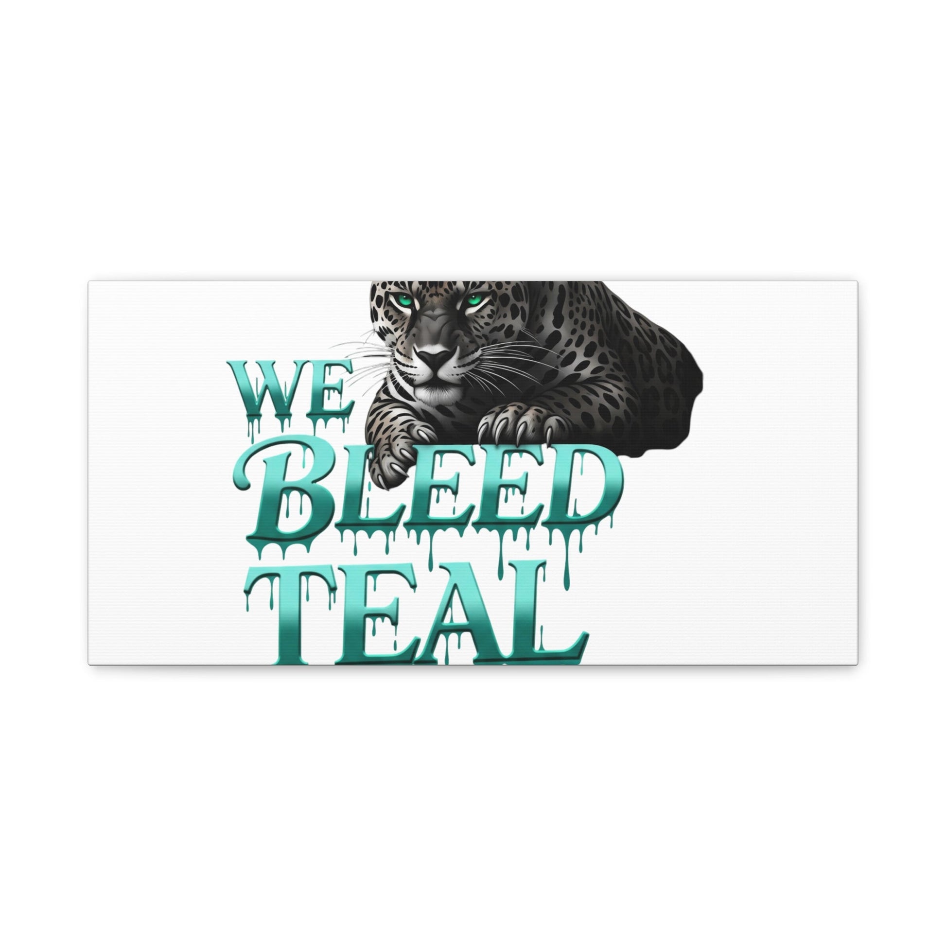 Teal Leopard Canvas Art Print, Modern Wall Decor, Animal Lover Gift, Home Interior Design, We Bleed Teal Artwork Printify
