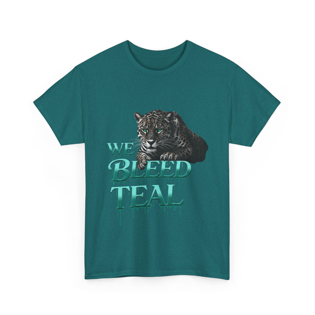 Teal Bleeding Cat Tee: Unisex Heavy Cotton Shirt, Pet Lover Gift, Casual Wear, Animal Lover Apparel, Unique Graphic Tee Printify