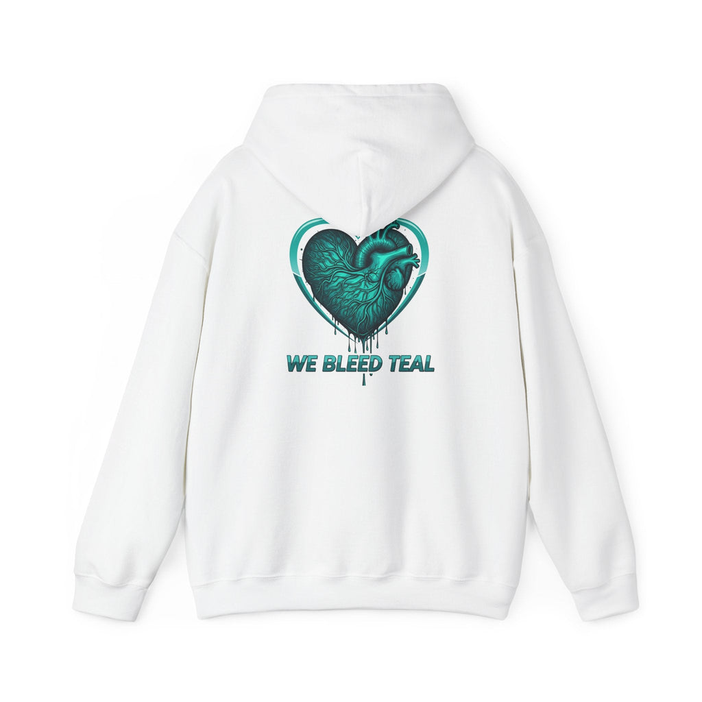 Teal Heart Hoodie - Unisex Heavy Blend Sweatshirt, Perfect for Gamers, Sport Fans, Casual Wear, Gift for Holidays Printify