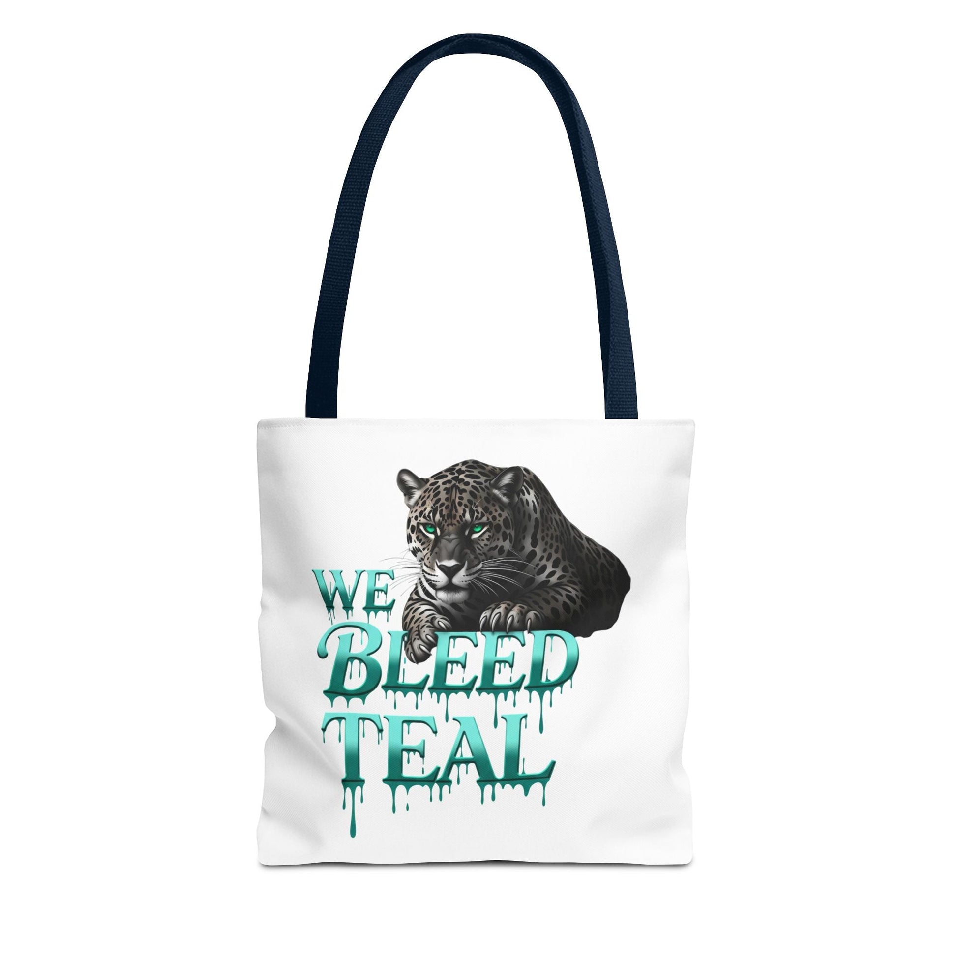 Teal Panther Tote Bag - We Bleed Teal, Animal Lover Gift, Eco-Friendly Bag, College Student Accessory, Unique Shopping Tote Printify