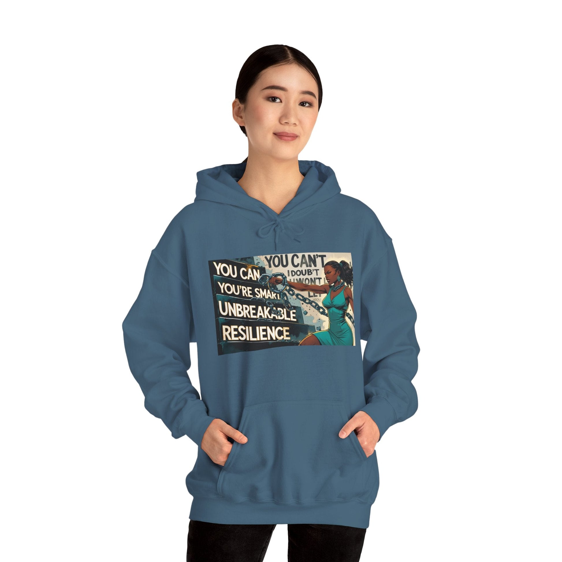 Empowering Resilience Hoodie, Motivational Hooded Sweatshirt, Unisex Sweatshirt for Self-Confidence, Inspirational Gift, Casual Wear Printify
