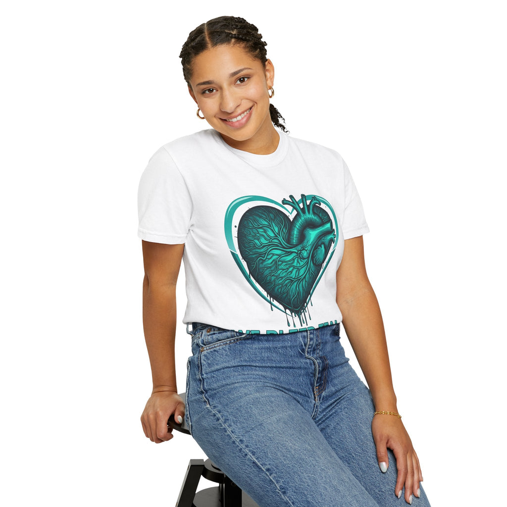 Teal Heart T-Shirt, Unisex Casual Shirt, Heart Health Awareness Tee, Gift for Men & Women, Comfortable Everyday Wear, We Bleed Teal Printify