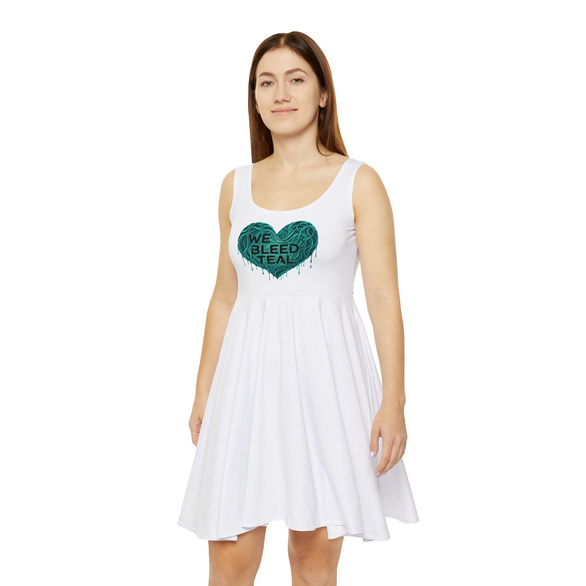 Heartfelt Women's Skater Dress, Casual Summer Dress, Trendy Skater Dress, Comfortable Party Dress, Gift for Her, Festive Outfit Printify