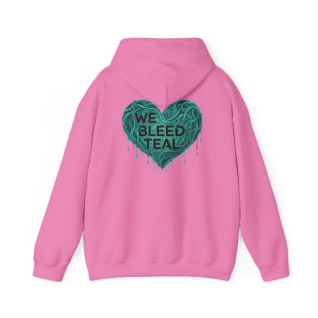 Teal Heart Hoodie, Unisex Hooded Sweatshirt, Casual Sweatshirt, Gift for Teal Lovers, Birthday Gift, Heart Sweatshirt Printify