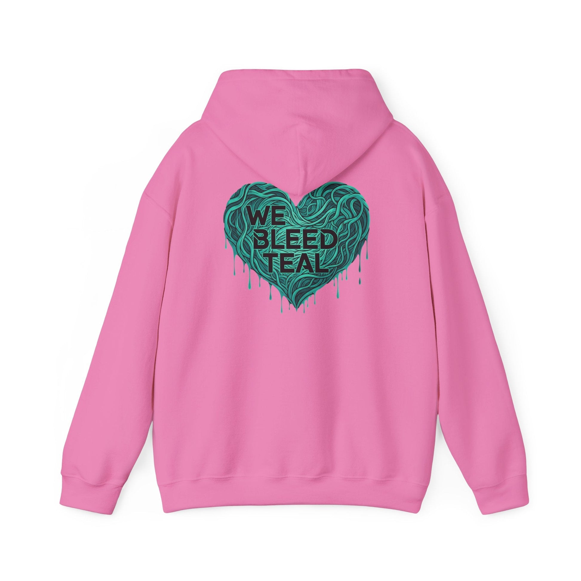 Teal Heart Hoodie, Unisex Hooded Sweatshirt, Casual Sweatshirt, Gift for Teal Lovers, Birthday Gift, Heart Sweatshirt Printify