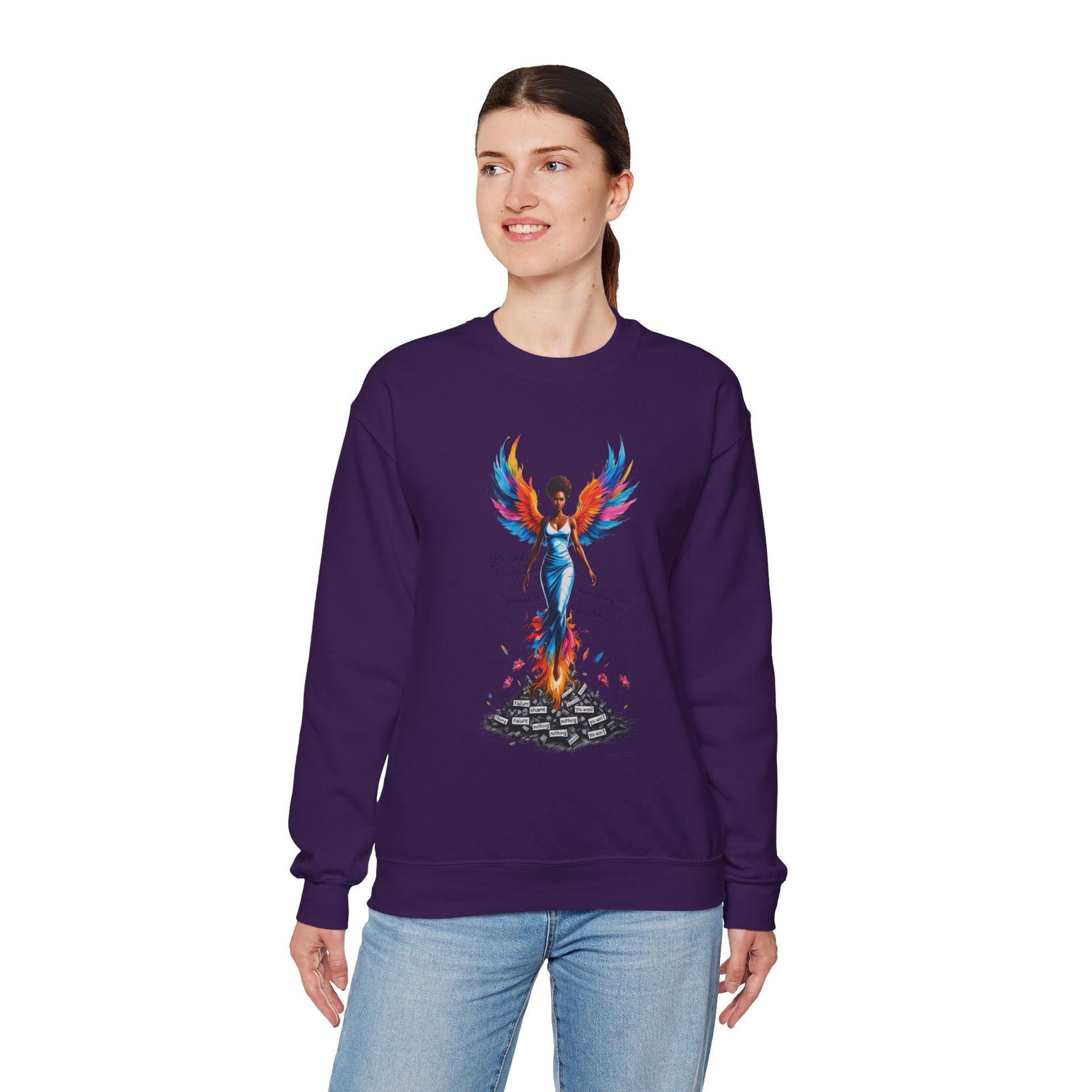 Phoenix Rising Sweatshirt - Inspirational Unisex Crewneck for Empowerment, Gift for Her, Motivational Apparel, Cozy Casual Wear, [...] Printify