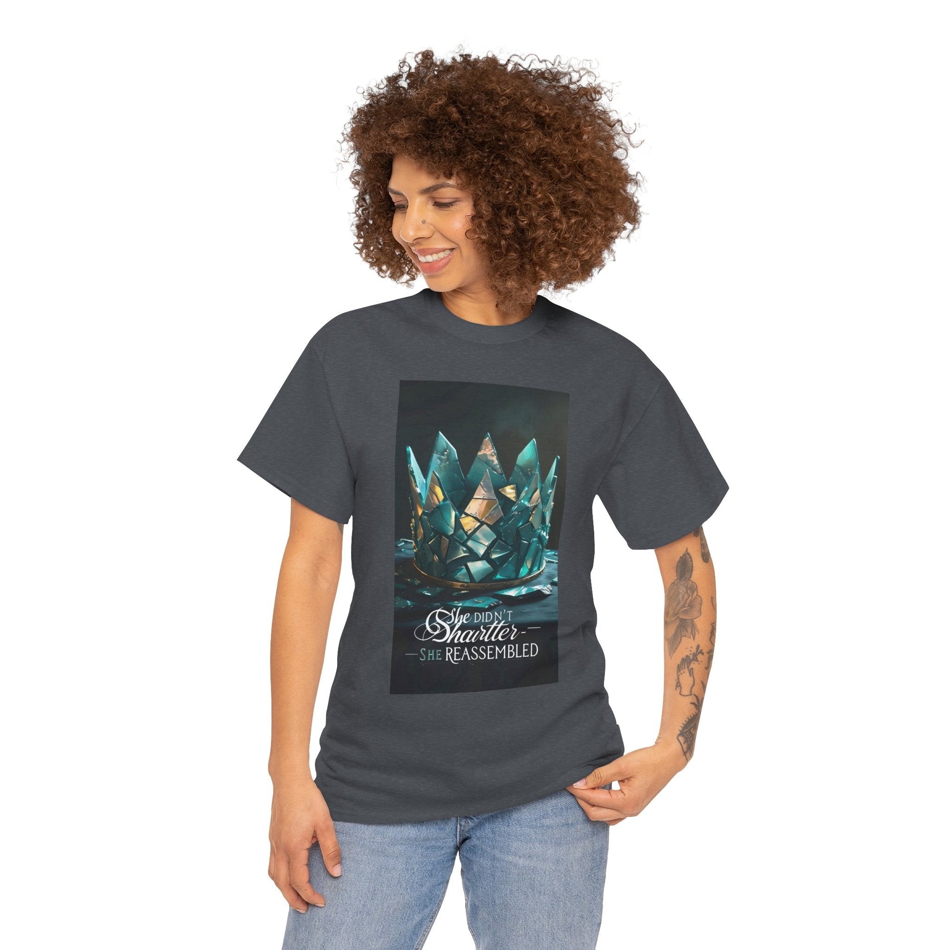 Stunning Crystal Crown Tee, Graphic T-Shirt, Unisex Cotton Top, Unique Gift, Fantasy Apparel, Holiday T-Shirt Printify