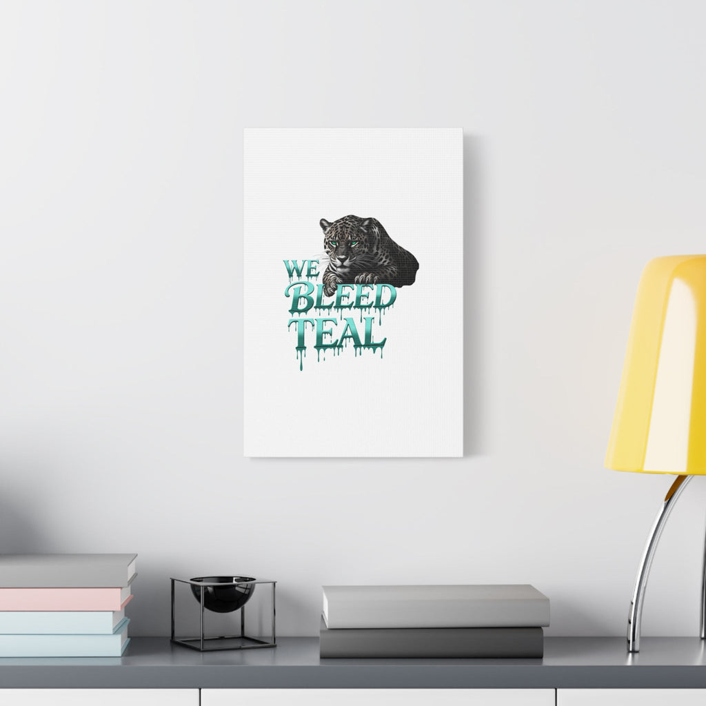 Teal Leopard Canvas Art Print, Modern Wall Decor, Animal Lover Gift, Home Interior Design, We Bleed Teal Artwork Printify