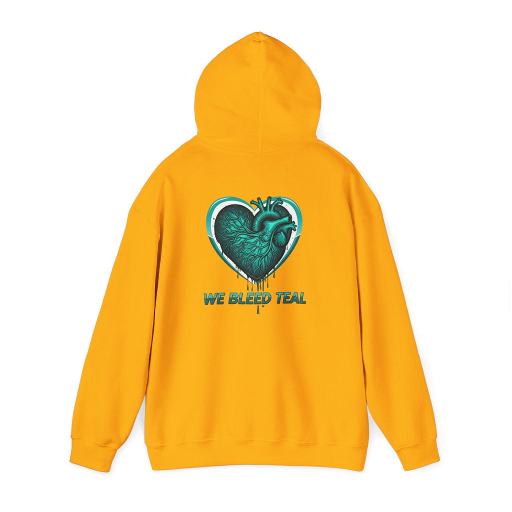 Teal Heart Hoodie - Unisex Heavy Blend Sweatshirt, Perfect for Gamers, Sport Fans, Casual Wear, Gift for Holidays Printify