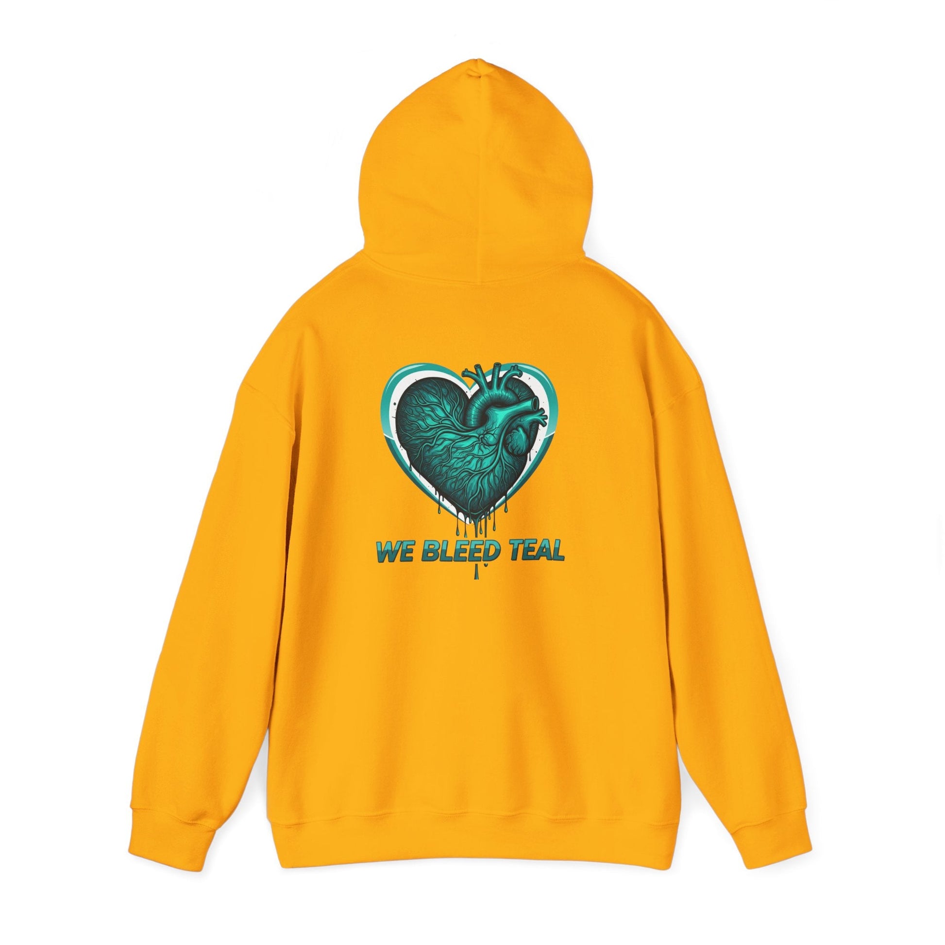 Teal Heart Hoodie - Unisex Heavy Blend Sweatshirt, Perfect for Gamers, Sport Fans, Casual Wear, Gift for Holidays Printify