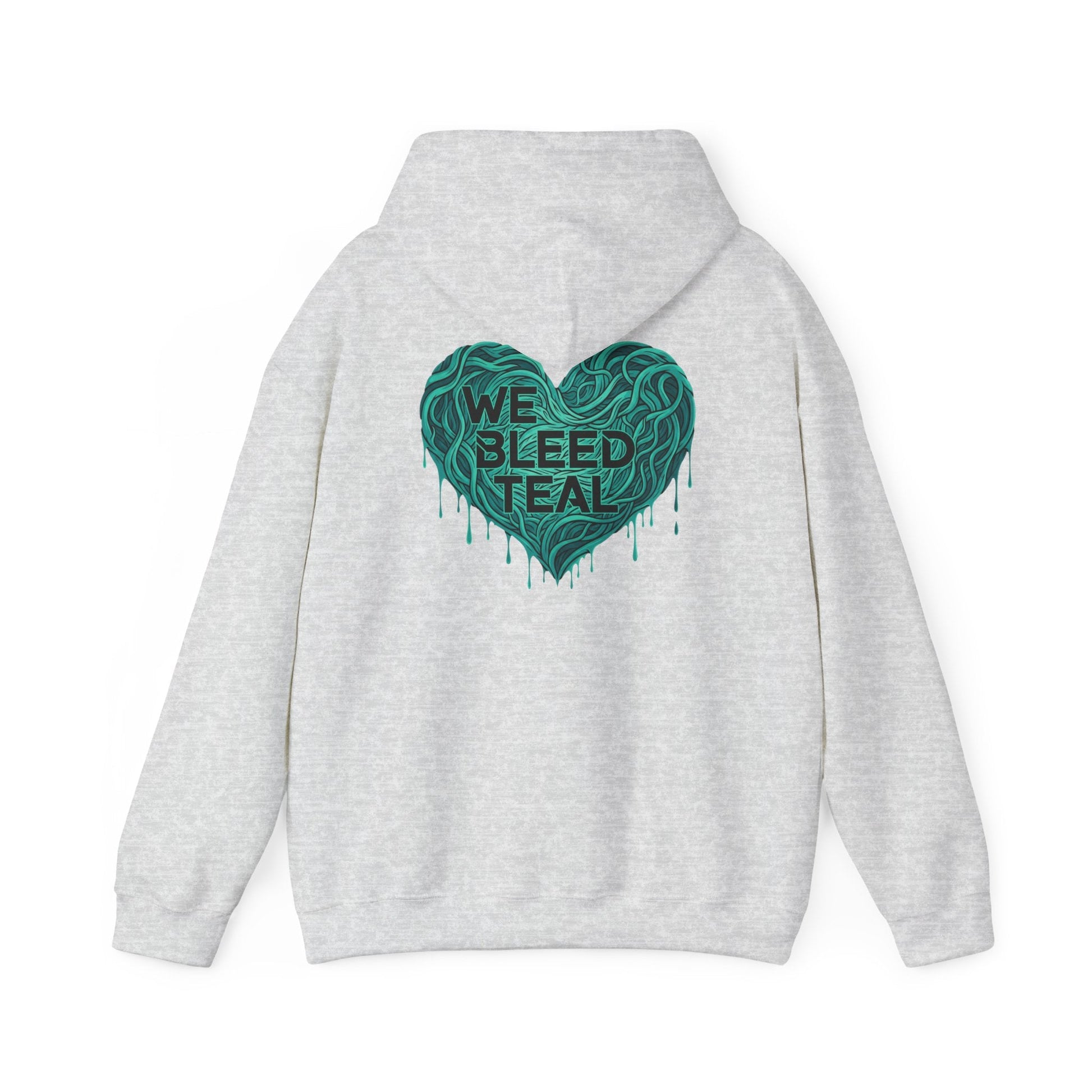 Teal Heart Hoodie, Unisex Hooded Sweatshirt, Casual Sweatshirt, Gift for Teal Lovers, Birthday Gift, Heart Sweatshirt Printify
