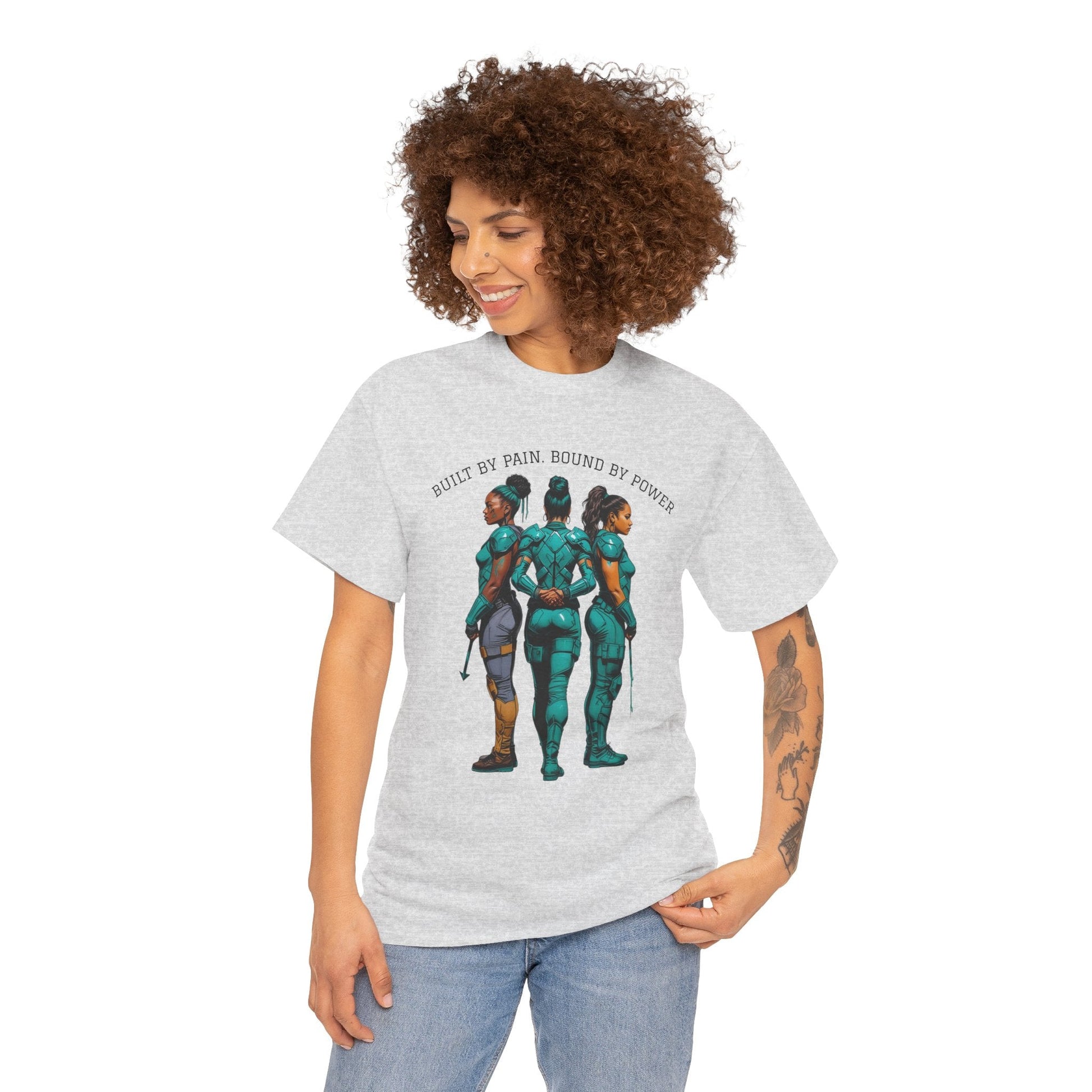 Empowering Unisex Heavy Cotton Tee - We Bleed, We Rise, Everyday Heroes, Stylish Casual Wear, Gift for Superhero Fans Printify