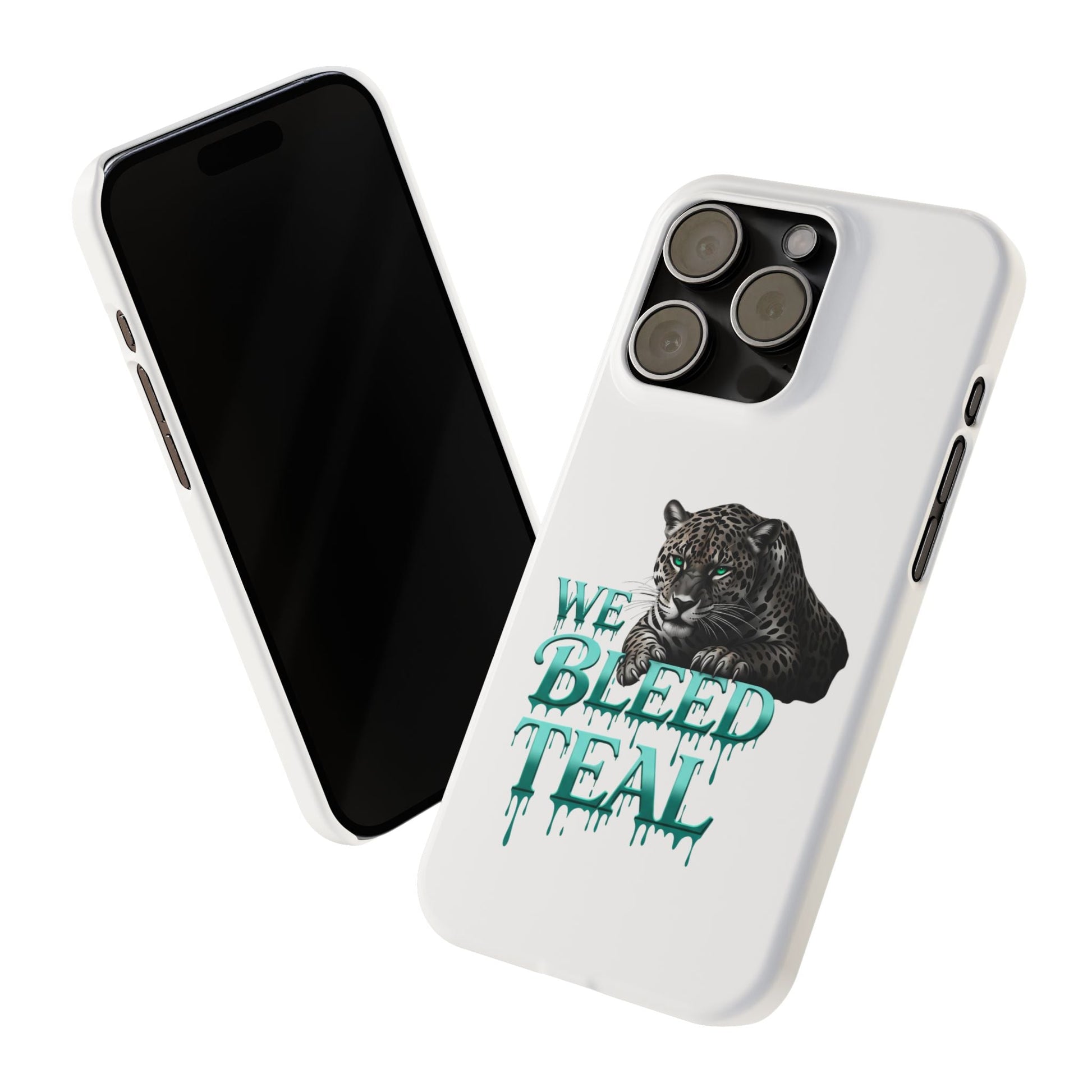 Teal Panther Slim Phone Case - Bold Animal Design, Unique Gift for Wildlife Lovers, Stylish Phone Accessory, Modern Aesthetic, Trendy [...] Printify