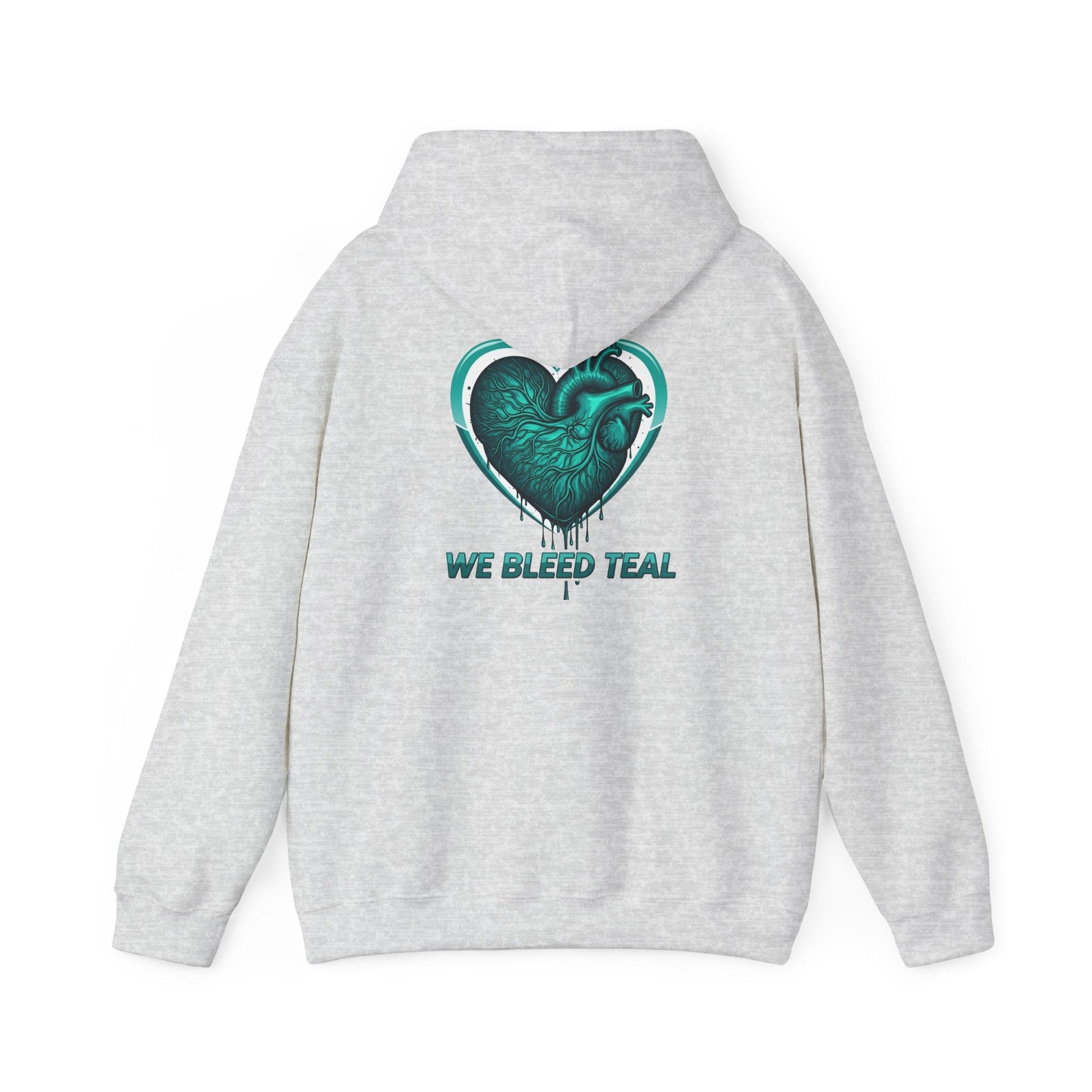 Teal Heart Hoodie - Unisex Heavy Blend Sweatshirt, Perfect for Gamers, Sport Fans, Casual Wear, Gift for Holidays Printify