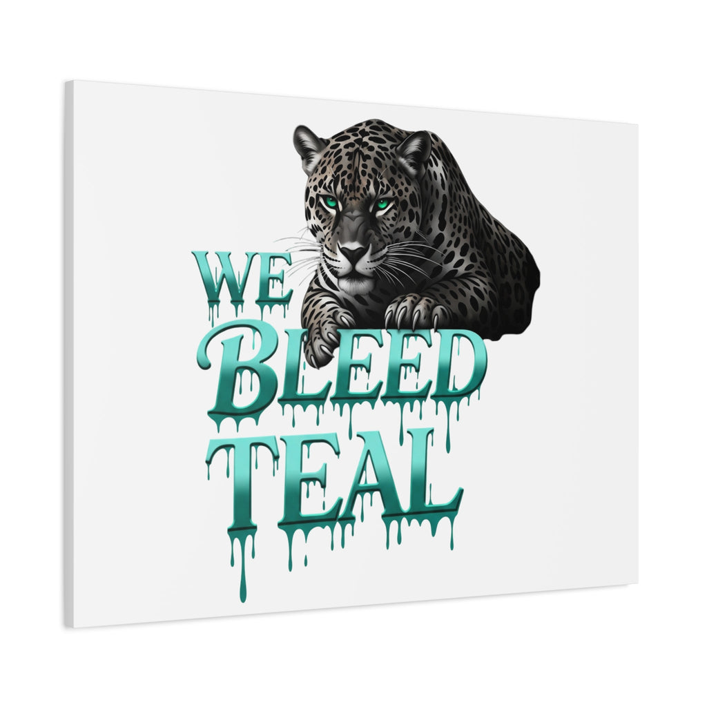 Teal Leopard Canvas Art Print, Modern Wall Decor, Animal Lover Gift, Home Interior Design, We Bleed Teal Artwork Printify