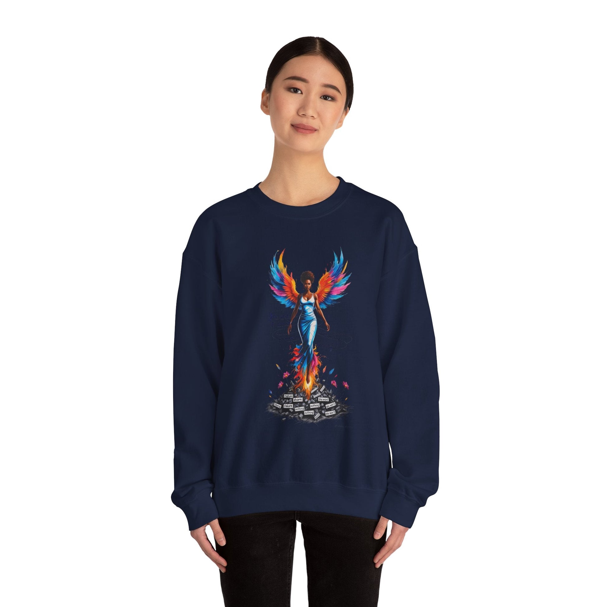 Phoenix Rising Sweatshirt - Inspirational Unisex Crewneck for Empowerment, Gift for Her, Motivational Apparel, Cozy Casual Wear, [...] Printify
