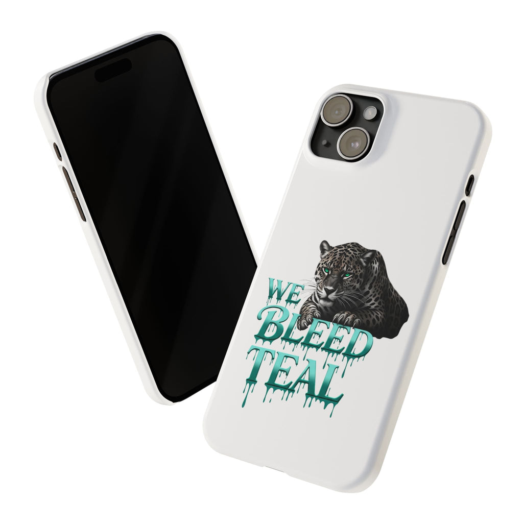 Teal Panther Slim Phone Case - Bold Animal Design, Unique Gift for Wildlife Lovers, Stylish Phone Accessory, Modern Aesthetic, Trendy [...] Printify