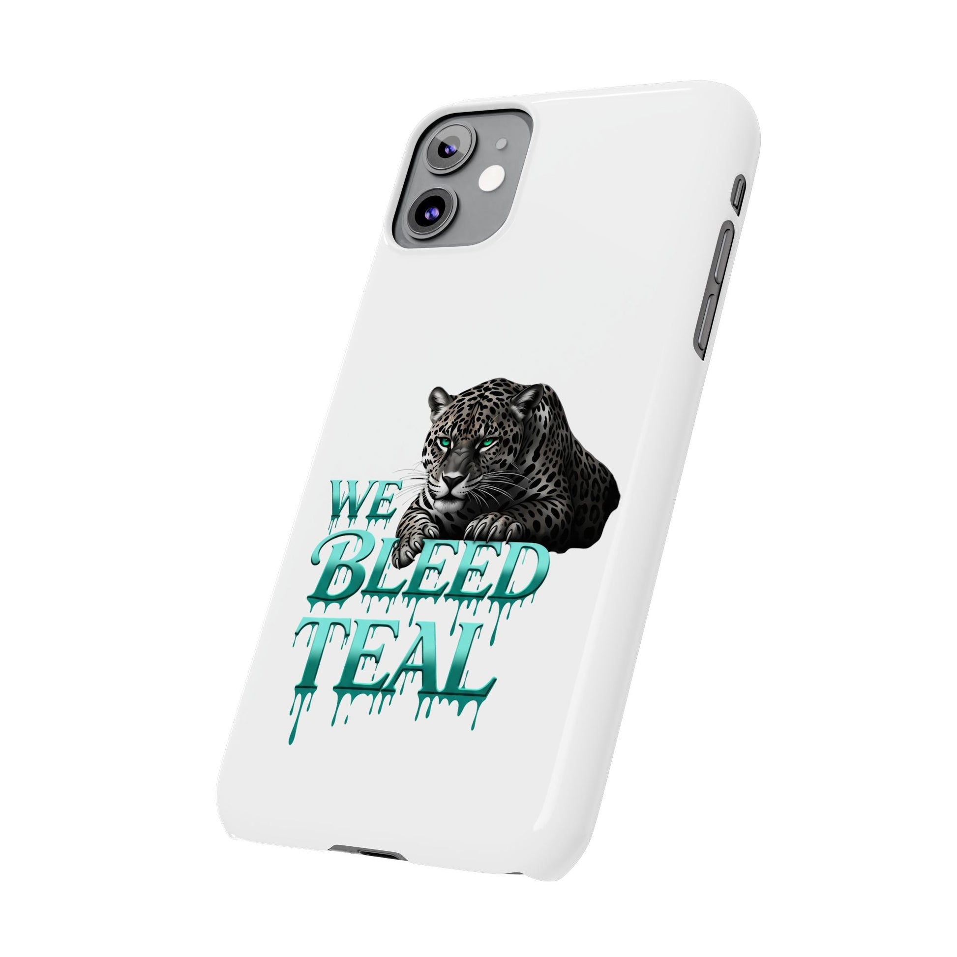 Teal Panther Slim Phone Case - Bold Animal Design, Unique Gift for Wildlife Lovers, Stylish Phone Accessory, Modern Aesthetic, Trendy [...] Printify