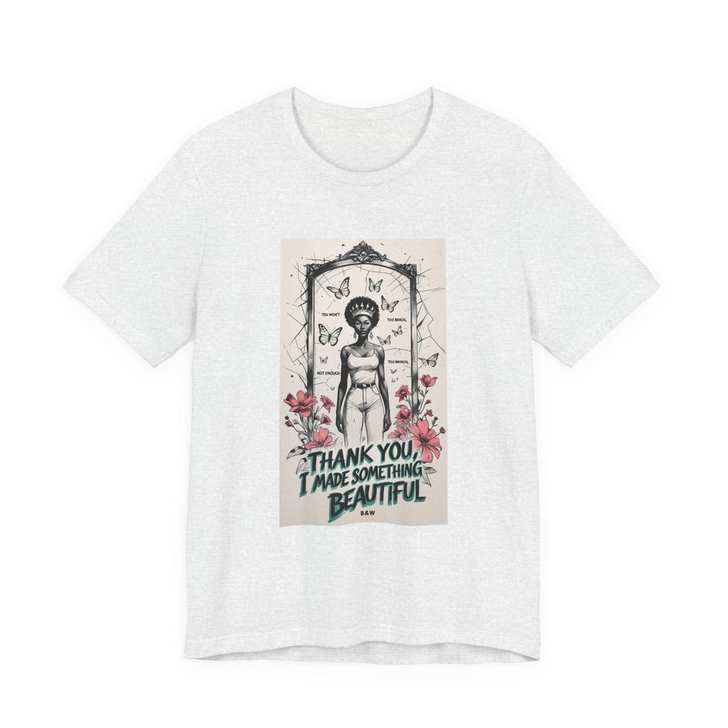 Beautiful Gratitude Unisex Tee, Artistic Short Sleeve Shirt, Inspirational Clothing, Gift for Her, Affirmation Tee, Butterfly Design Printify