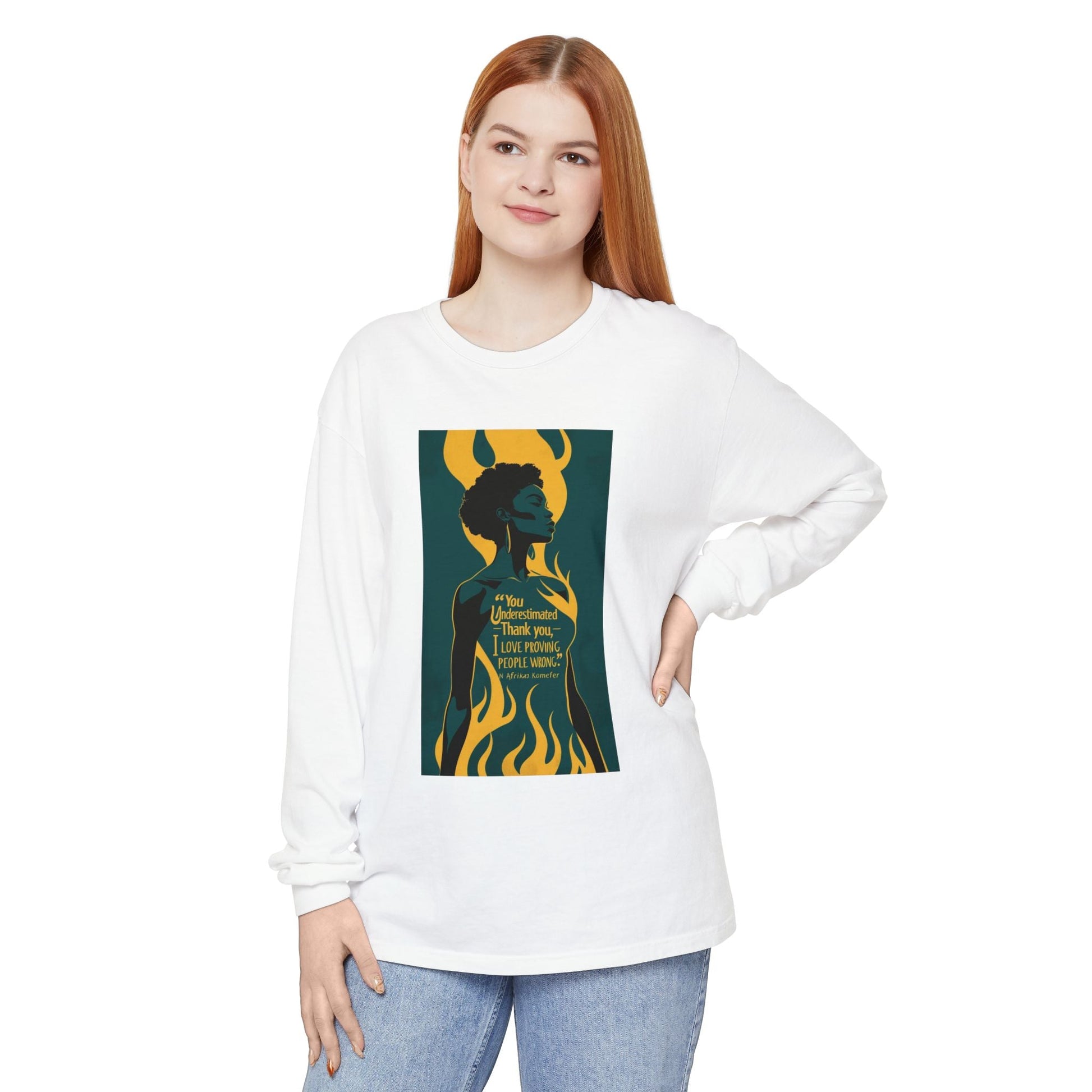 Unisex Long Sleeve Graphic Tee for Empowerment, Fierce Art Shirt, Wardrobe Essential, Unique Gift, Casual Fashion, Everyday Wear Printify