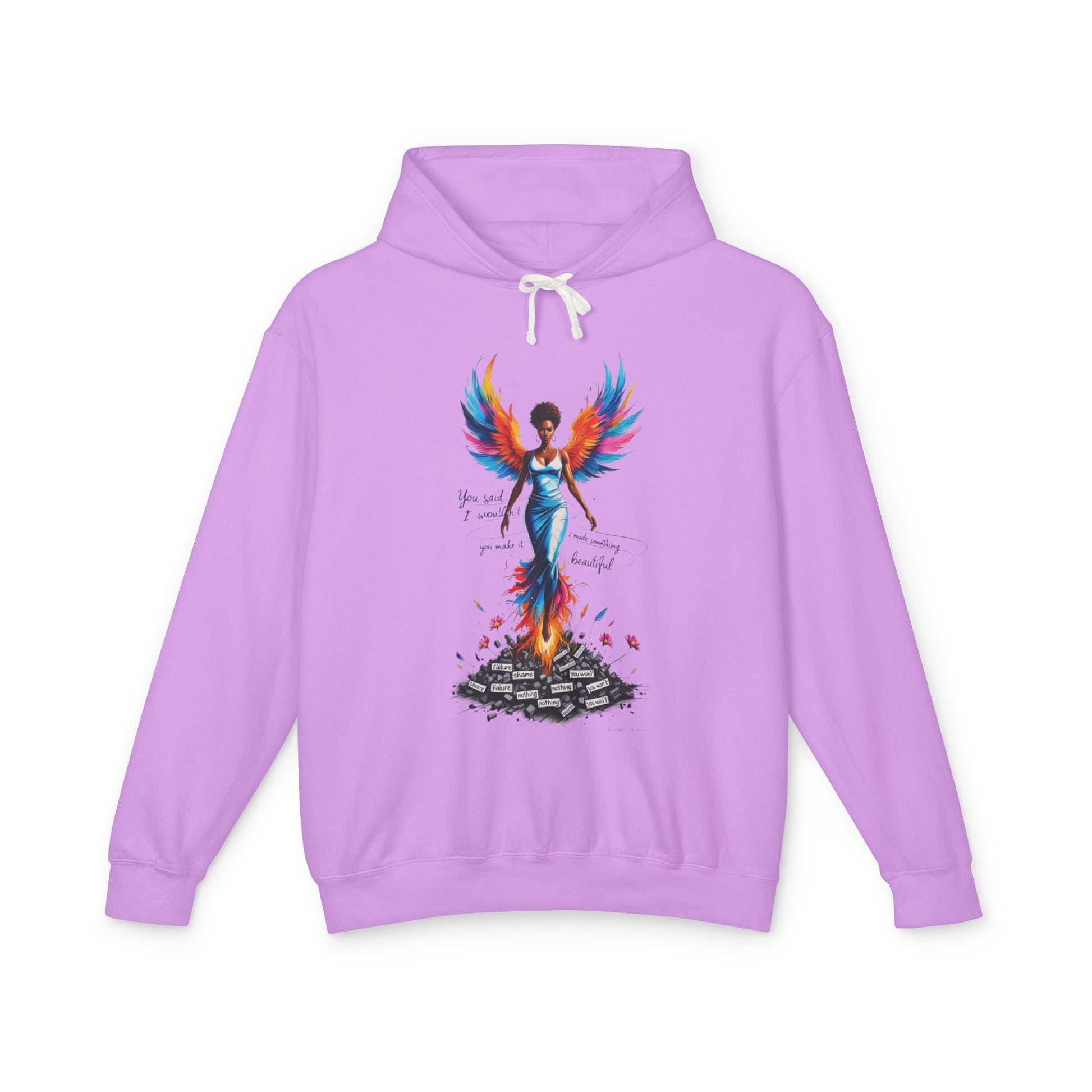 Empowering Phoenix Graphic Hoodie, Affirmation Sweatshirt for Women, Cozy Casual Wear, Unique Gift for Friends, Motivational Apparel Printify