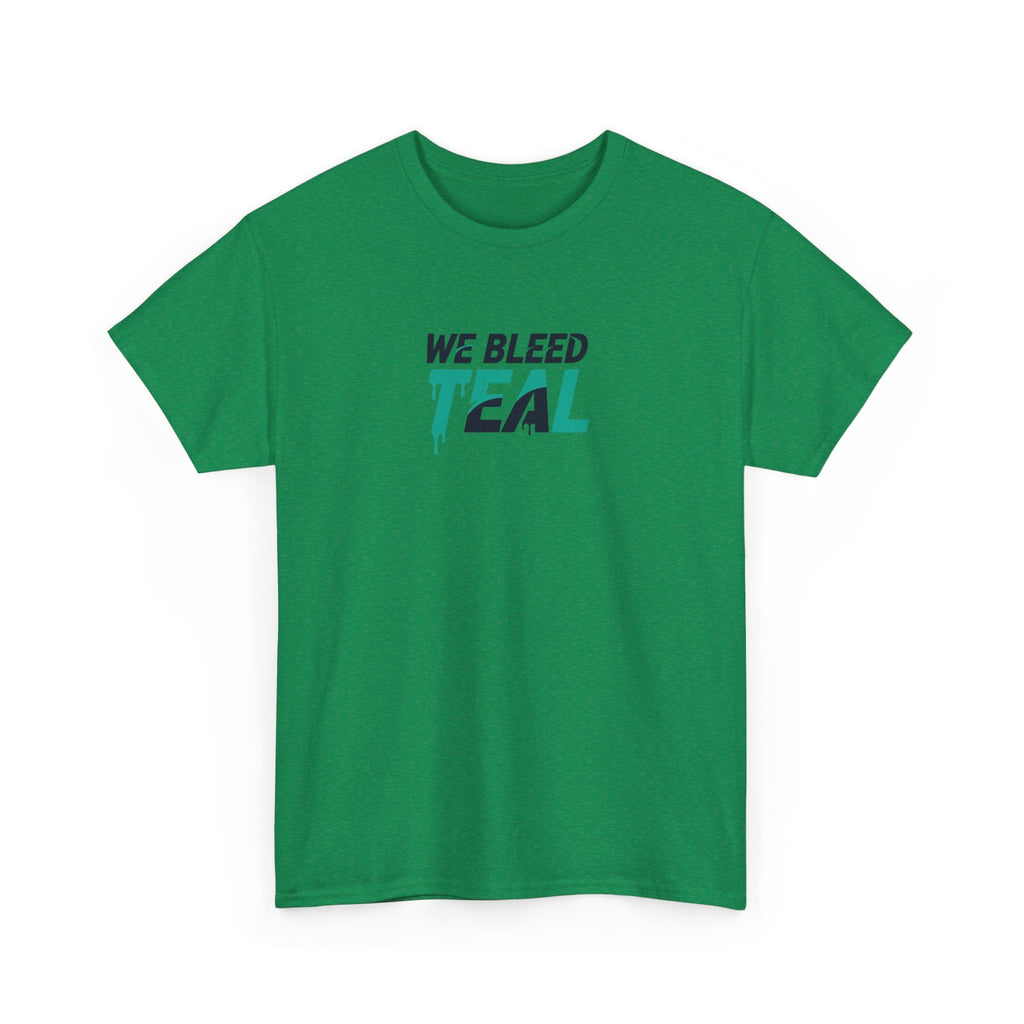 Teal Heart Tee - Unisex Heavy Cotton T-Shirt, Gift for Sports Fans, Casual Wear, Team Spirit Apparel, Soft Cotton Tee, Everyday Comfort Printify