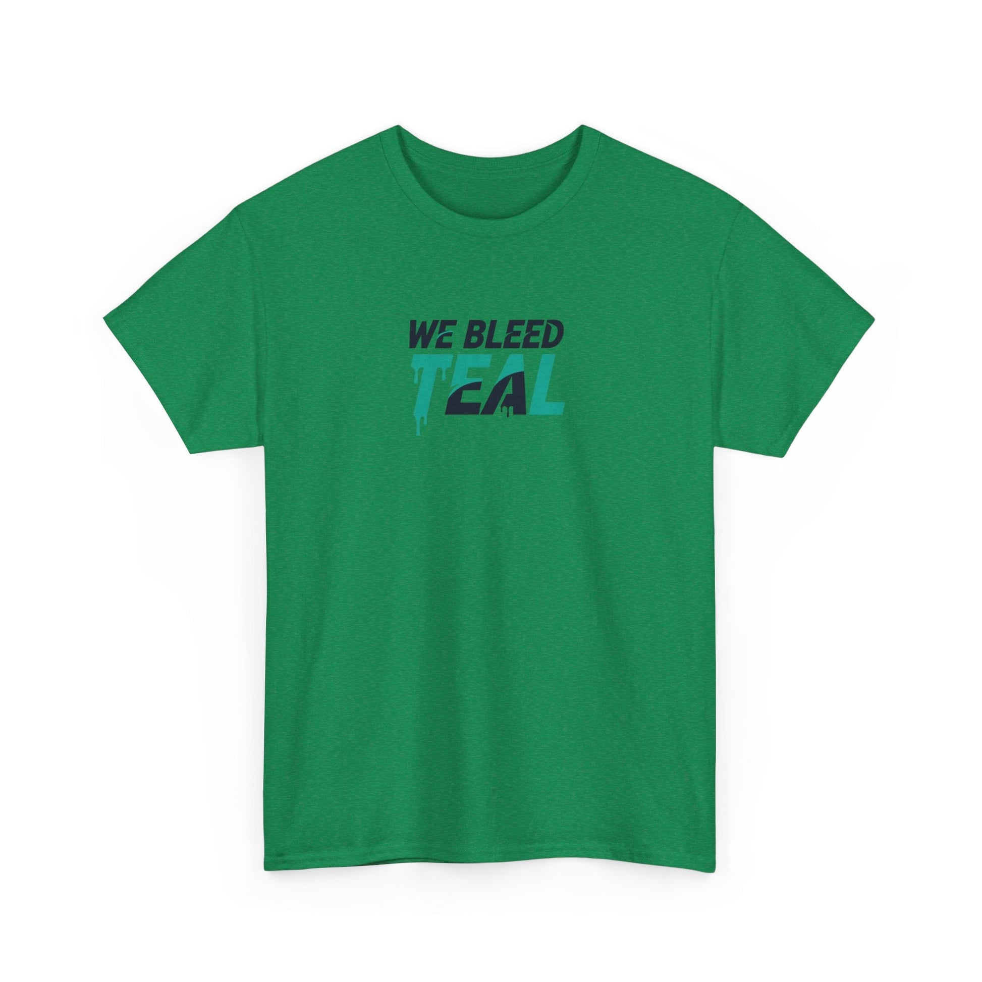 Teal Heart Tee - Unisex Heavy Cotton T-Shirt, Gift for Sports Fans, Casual Wear, Team Spirit Apparel, Soft Cotton Tee, Everyday Comfort Printify