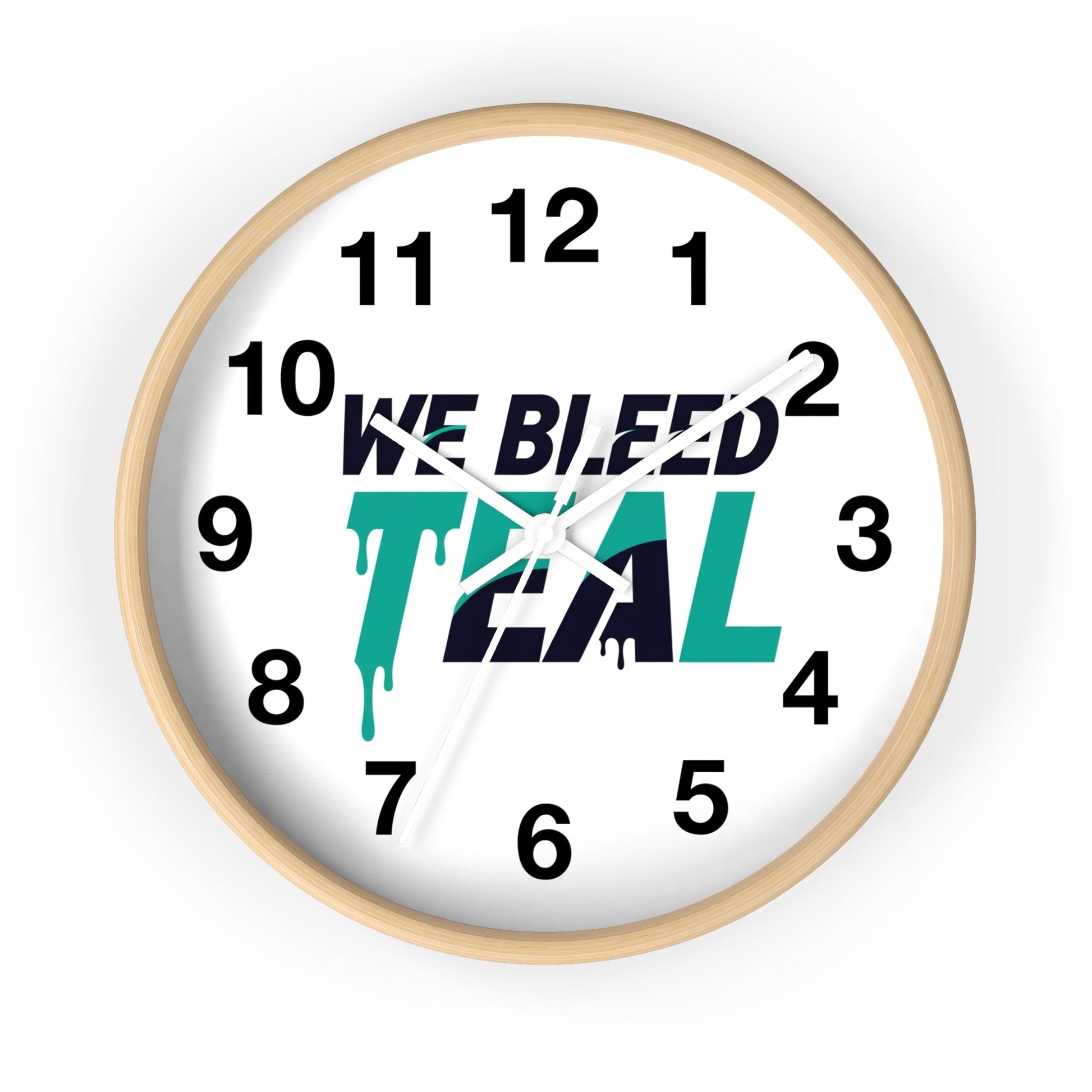 Teal Spirit Wall Clock - Perfect for Sports Fans, Home Decor, Gift for Game Day, Team Motivation, Unique Office Decoration Printify