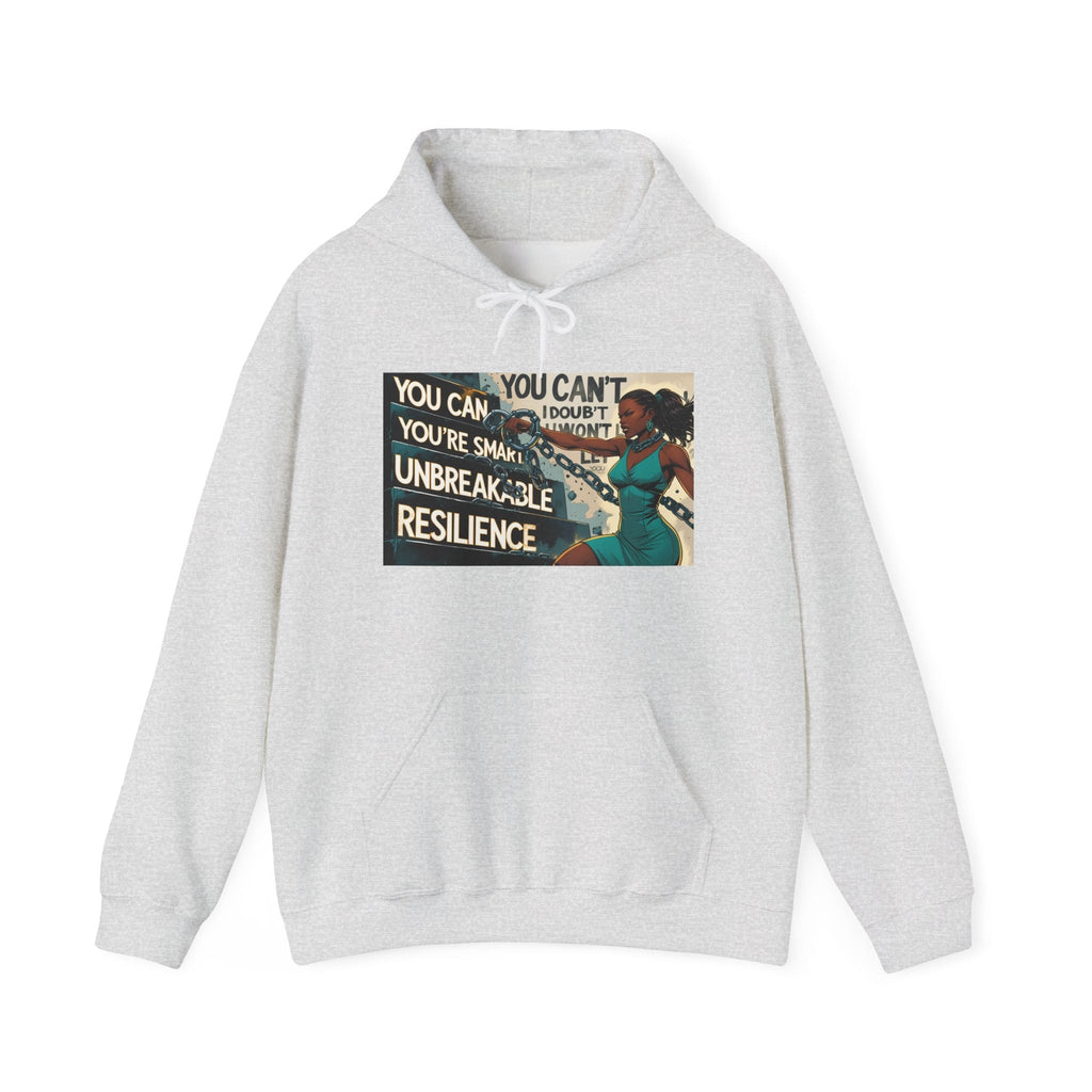 Empowering Resilience Hoodie, Motivational Hooded Sweatshirt, Unisex Sweatshirt for Self-Confidence, Inspirational Gift, Casual Wear Printify