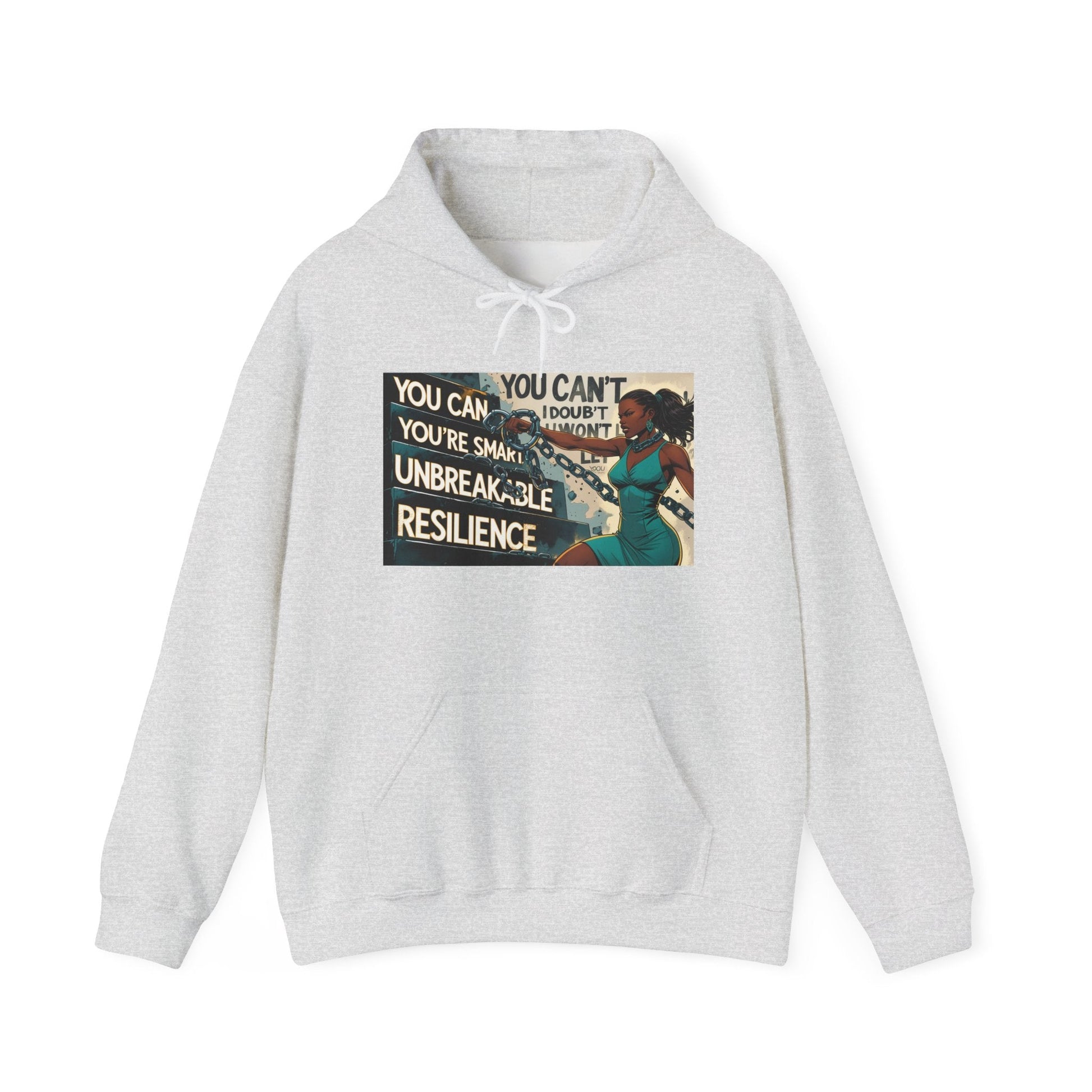 Empowering Resilience Hoodie, Motivational Hooded Sweatshirt, Unisex Sweatshirt for Self-Confidence, Inspirational Gift, Casual Wear Printify