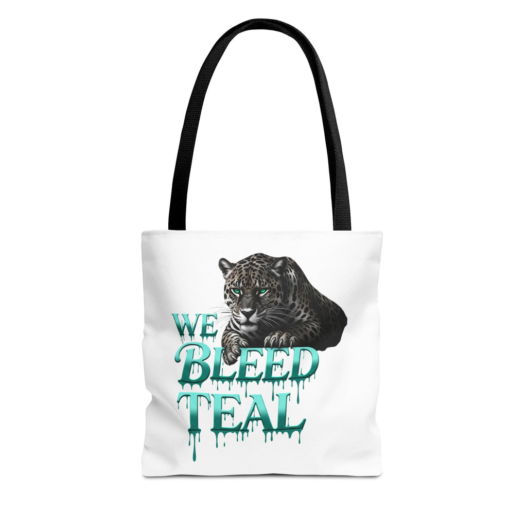 Teal Panther Tote Bag - We Bleed Teal, Animal Lover Gift, Eco-Friendly Bag, College Student Accessory, Unique Shopping Tote Printify