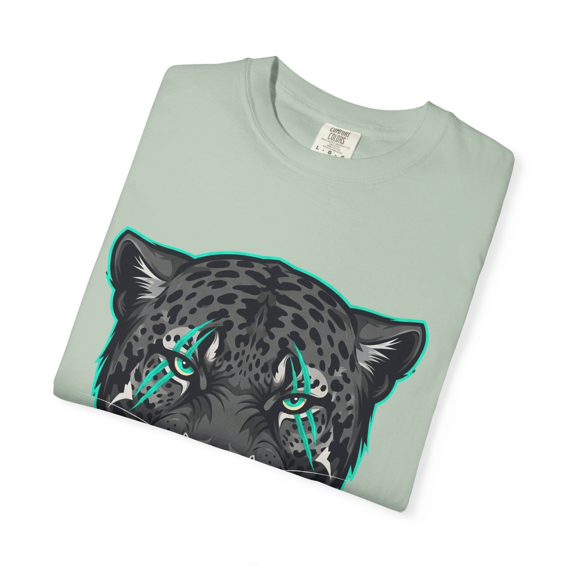 Teal Panther Unisex T-Shirt, Casual Graphic Tee, Animal Lover Gift, Unique Style, Eco-Friendly Apparel Printify