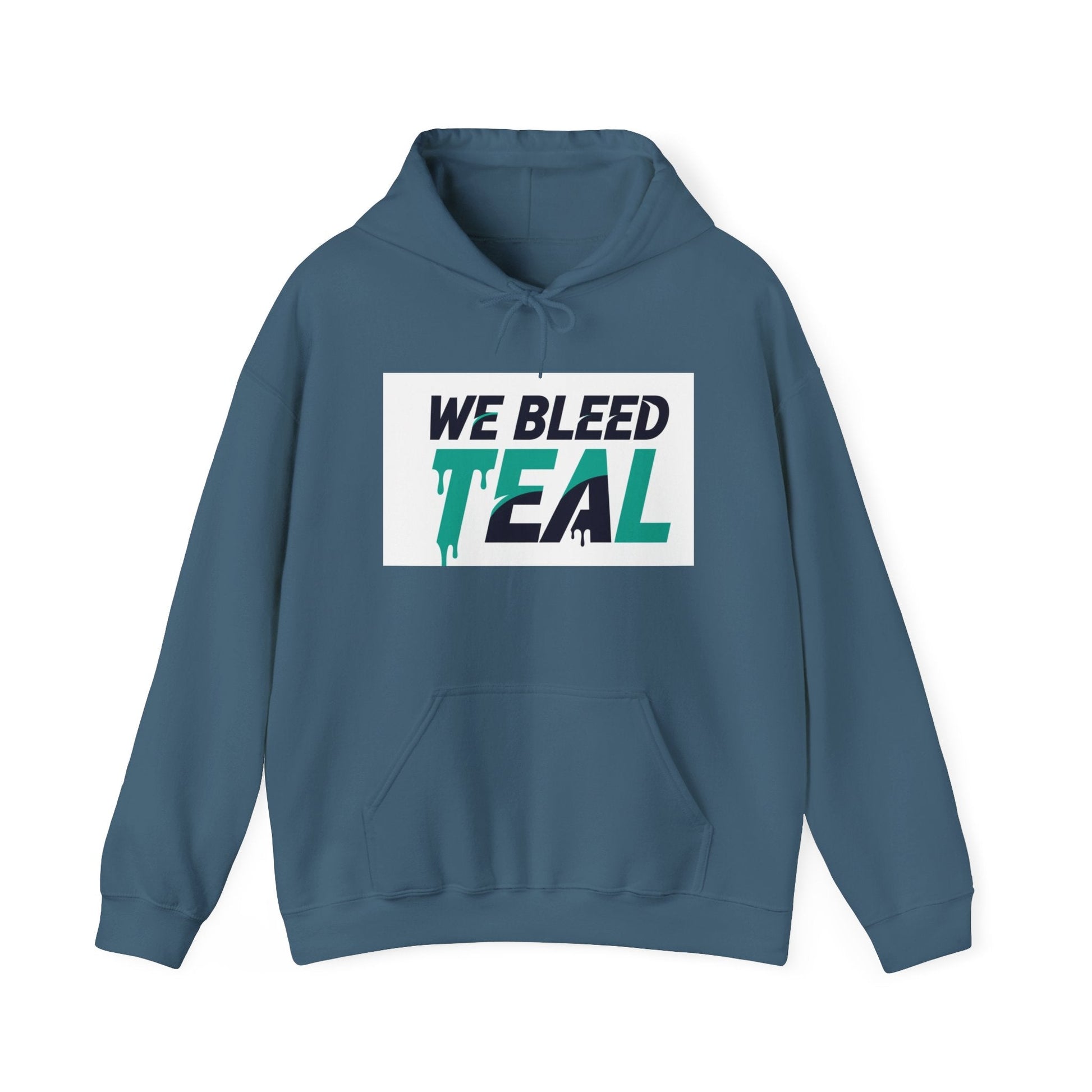 Teal Heart Hoodie, Unisex Hooded Sweatshirt, Casual Sweatshirt, Gift for Teal Lovers, Birthday Gift, Heart Sweatshirt Printify
