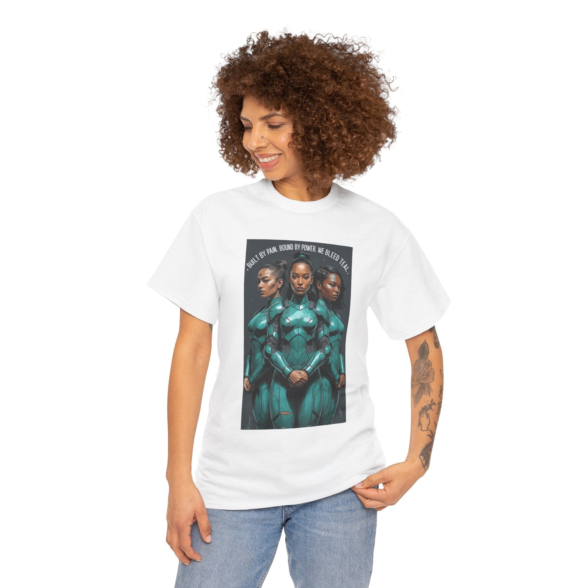 Futuristic Triple Goddess Tee, Graphic T-Shirt, Unisex Cotton Shirt, Casual Wear, Perfect Gift for Sci-Fi Fans, Everyday Style Printify