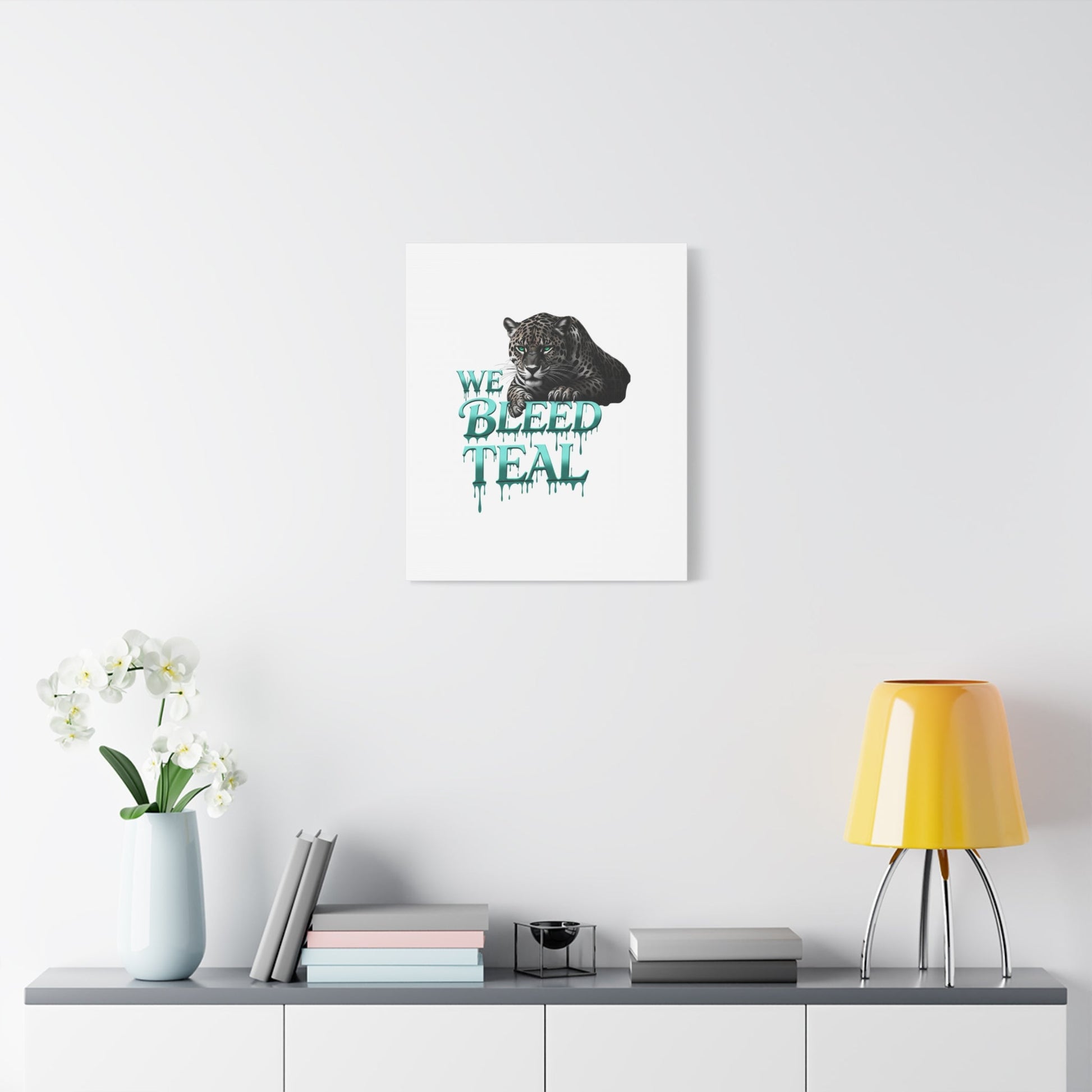 Teal Leopard Canvas Art Print, Modern Wall Decor, Animal Lover Gift, Home Interior Design, We Bleed Teal Artwork Printify