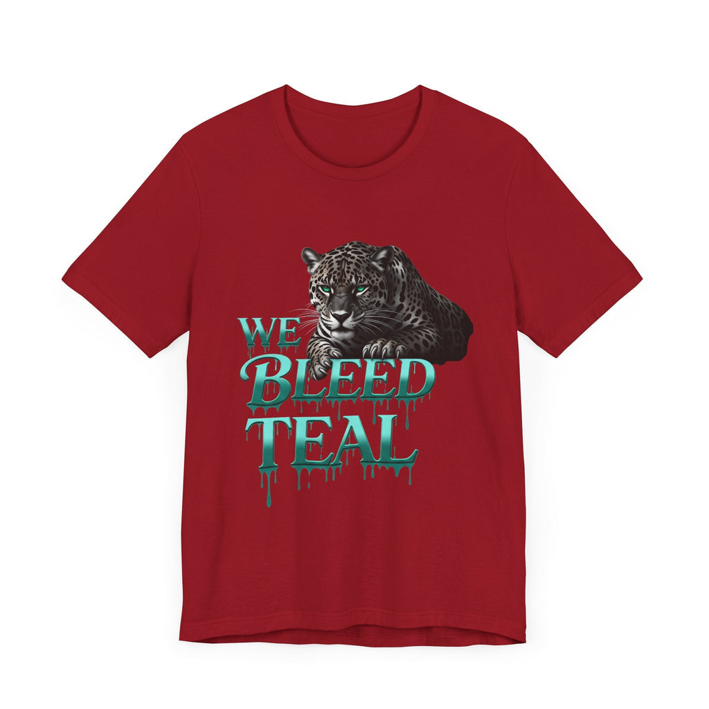 Teal Panther Graphic Tee - We Bleed Teal T-Shirt, Casual Unisex Shirt, Animal Lover Gift, Sports Fans Apparel, Unique Graphic Top Printify