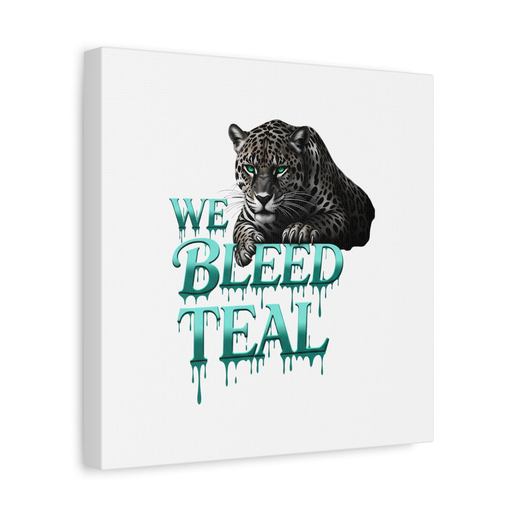 Teal Leopard Canvas Art Print, Modern Wall Decor, Animal Lover Gift, Home Interior Design, We Bleed Teal Artwork Printify