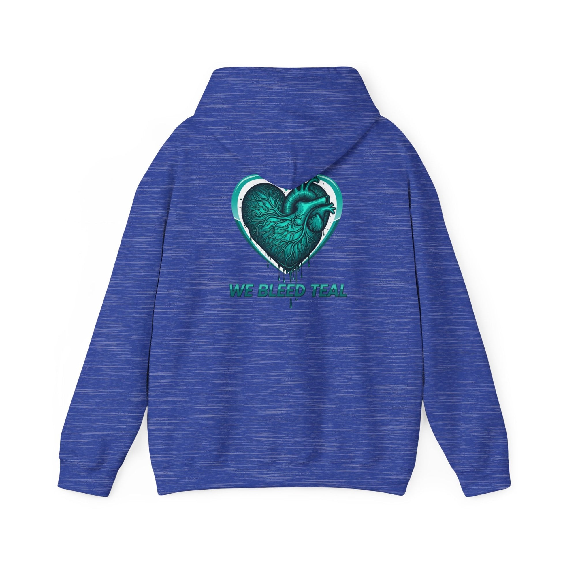 Teal Heart Hoodie - Unisex Heavy Blend Sweatshirt, Perfect for Gamers, Sport Fans, Casual Wear, Gift for Holidays Printify