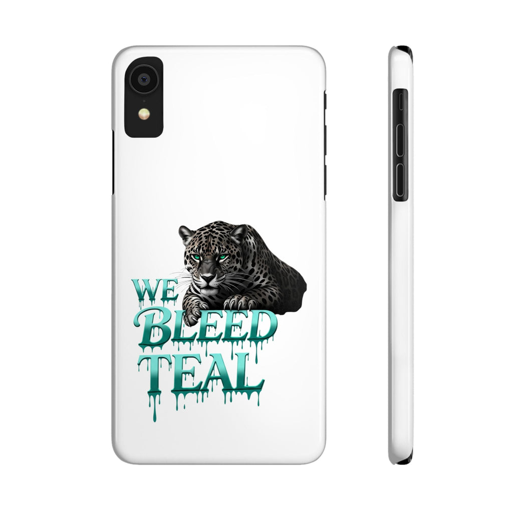Teal Panther Slim Phone Case - Bold Animal Design, Unique Gift for Wildlife Lovers, Stylish Phone Accessory, Modern Aesthetic, Trendy [...] Printify