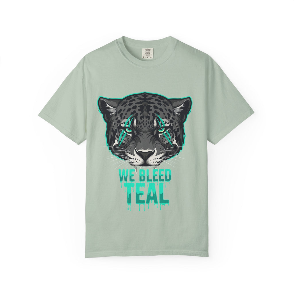 Teal Panther Unisex T-Shirt, Casual Graphic Tee, Animal Lover Gift, Unique Style, Eco-Friendly Apparel Printify