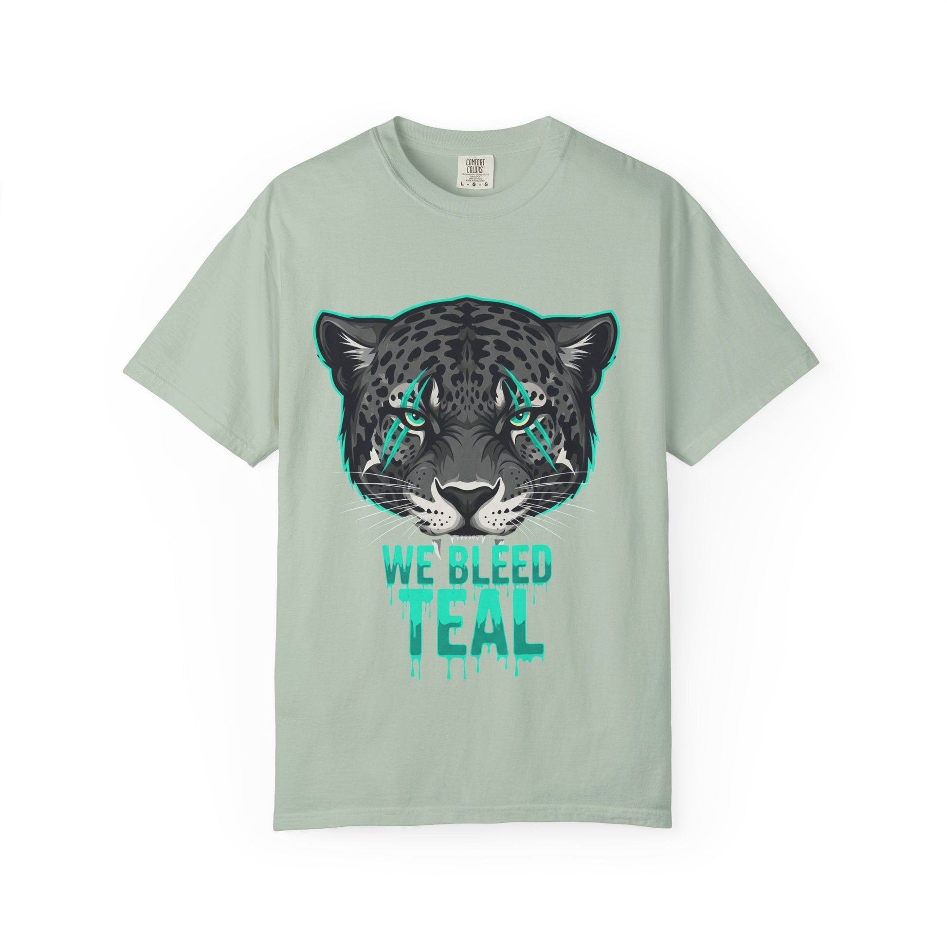 Teal Panther Unisex T-Shirt, Casual Graphic Tee, Animal Lover Gift, Unique Style, Eco-Friendly Apparel Printify