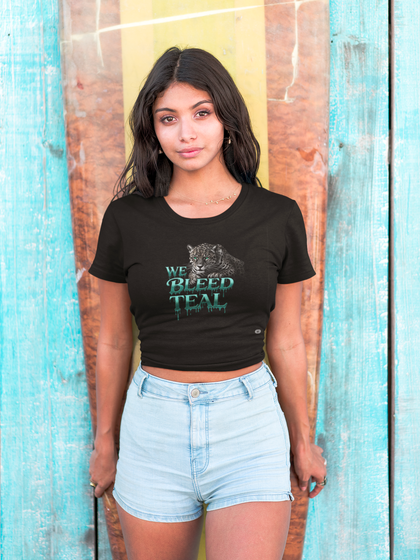 Teal Bleeding Cat Tee: Unisex Heavy Cotton Shirt, Pet Lover Gift, Casual Wear, Animal Lover Apparel, Unique Graphic Tee Printify