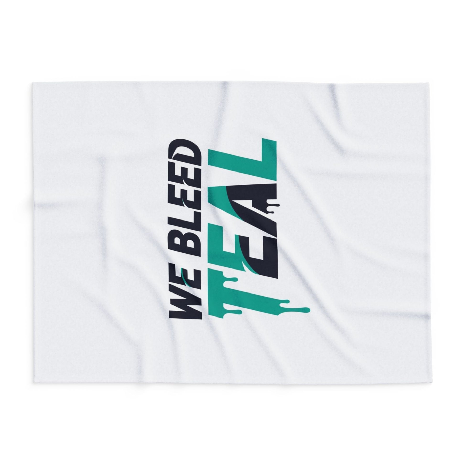 Teal Fleece Blanket, Cozy Throw for Sports Fans, Home Decor, Gift for Holidays, We Bleed Teal Design, Soft Bedding Accessory Printify