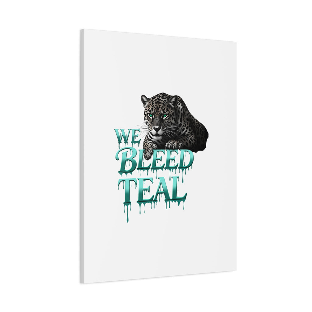 Teal Leopard Canvas Art Print, Modern Wall Decor, Animal Lover Gift, Home Interior Design, We Bleed Teal Artwork Printify
