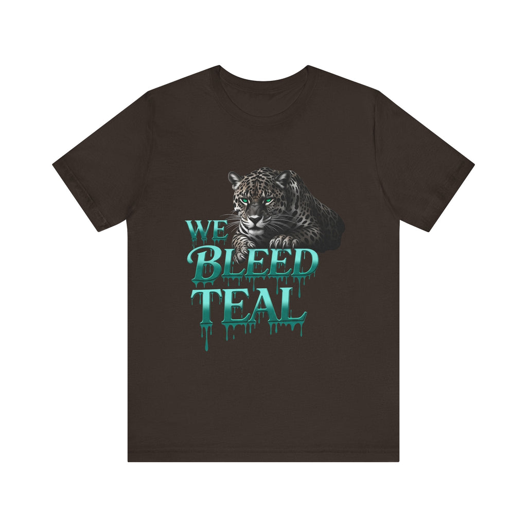 Teal Panther Graphic Tee - We Bleed Teal T-Shirt, Casual Unisex Shirt, Animal Lover Gift, Sports Fans Apparel, Unique Graphic Top Printify