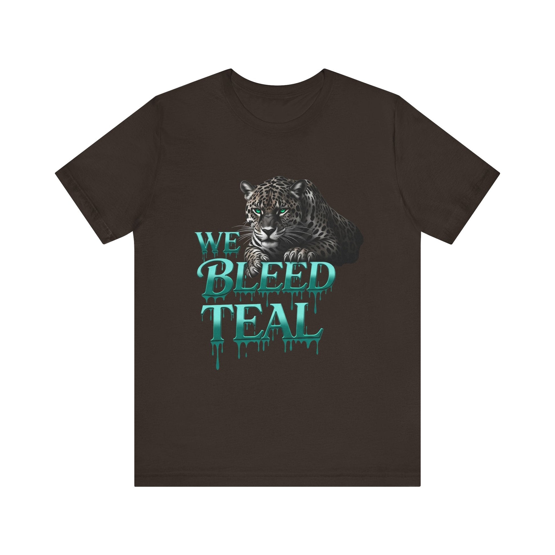 Teal Panther Graphic Tee - We Bleed Teal T-Shirt, Casual Unisex Shirt, Animal Lover Gift, Sports Fans Apparel, Unique Graphic Top Printify