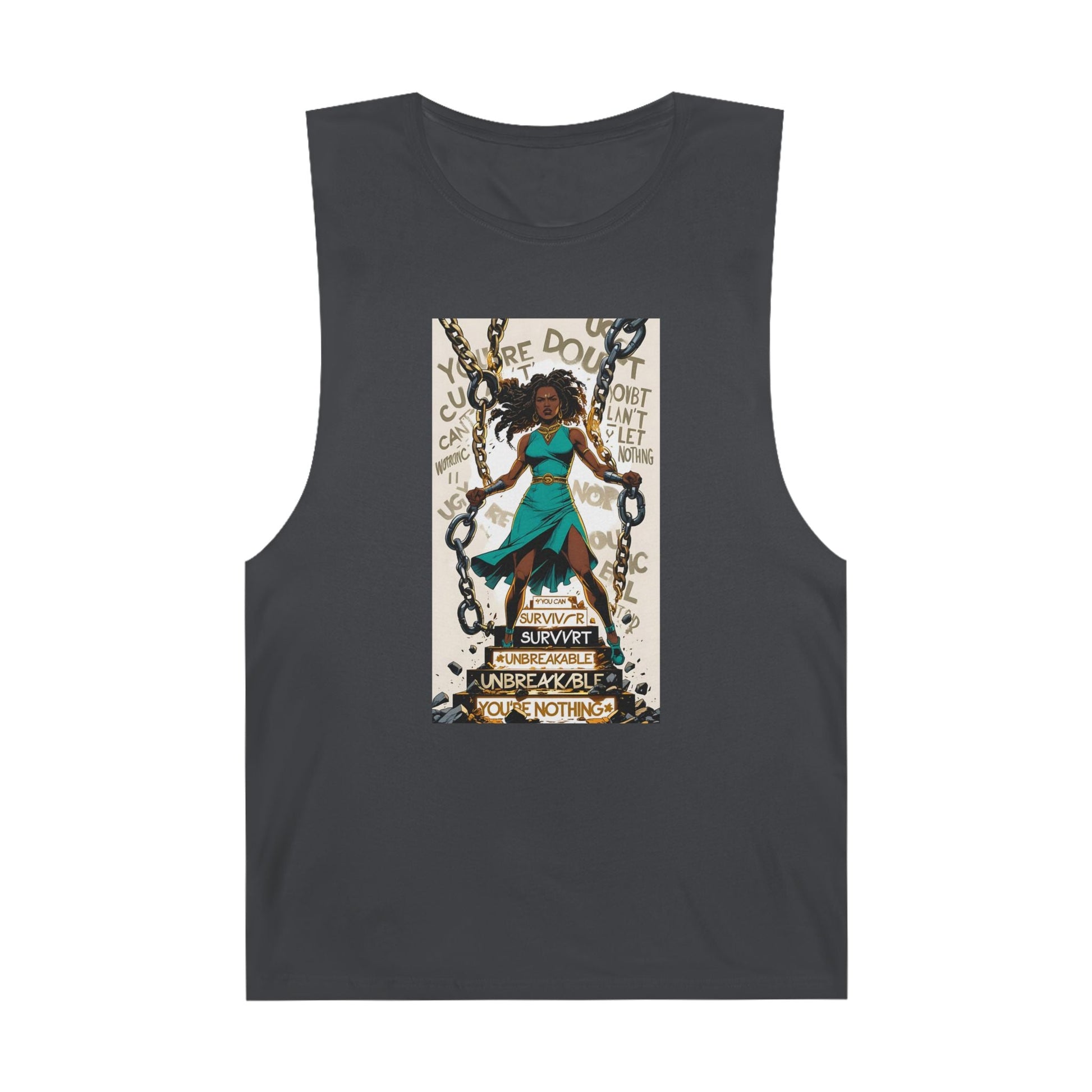 Empowering Unisex Tank Top - Unbreakable Resilience, Inspirational Workout Wear, Summer Fashion, Gift for Her, Affirmation Top Printify
